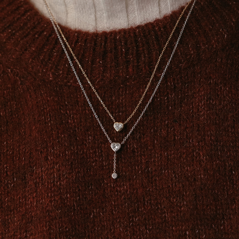 One-of-a-Kind Beaded Heart Lariat Pendant