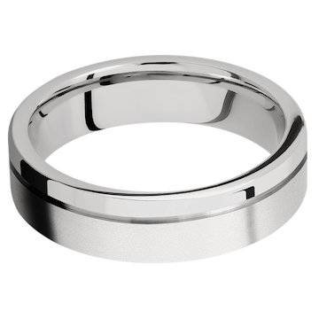 18K White Gold + Bead , Polish Finish