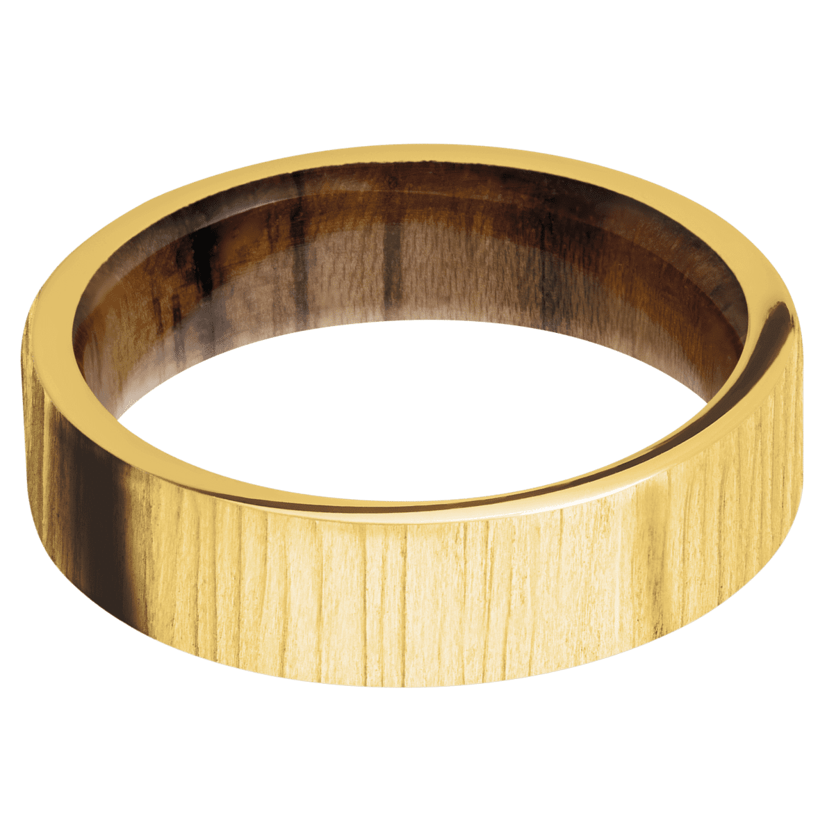 18K Yellow Gold + Treebark1 Finish + Teak