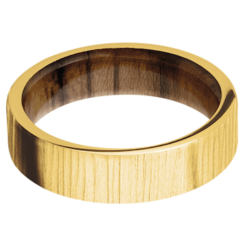 18K Yellow Gold + Treebark1 Finish + Teak
