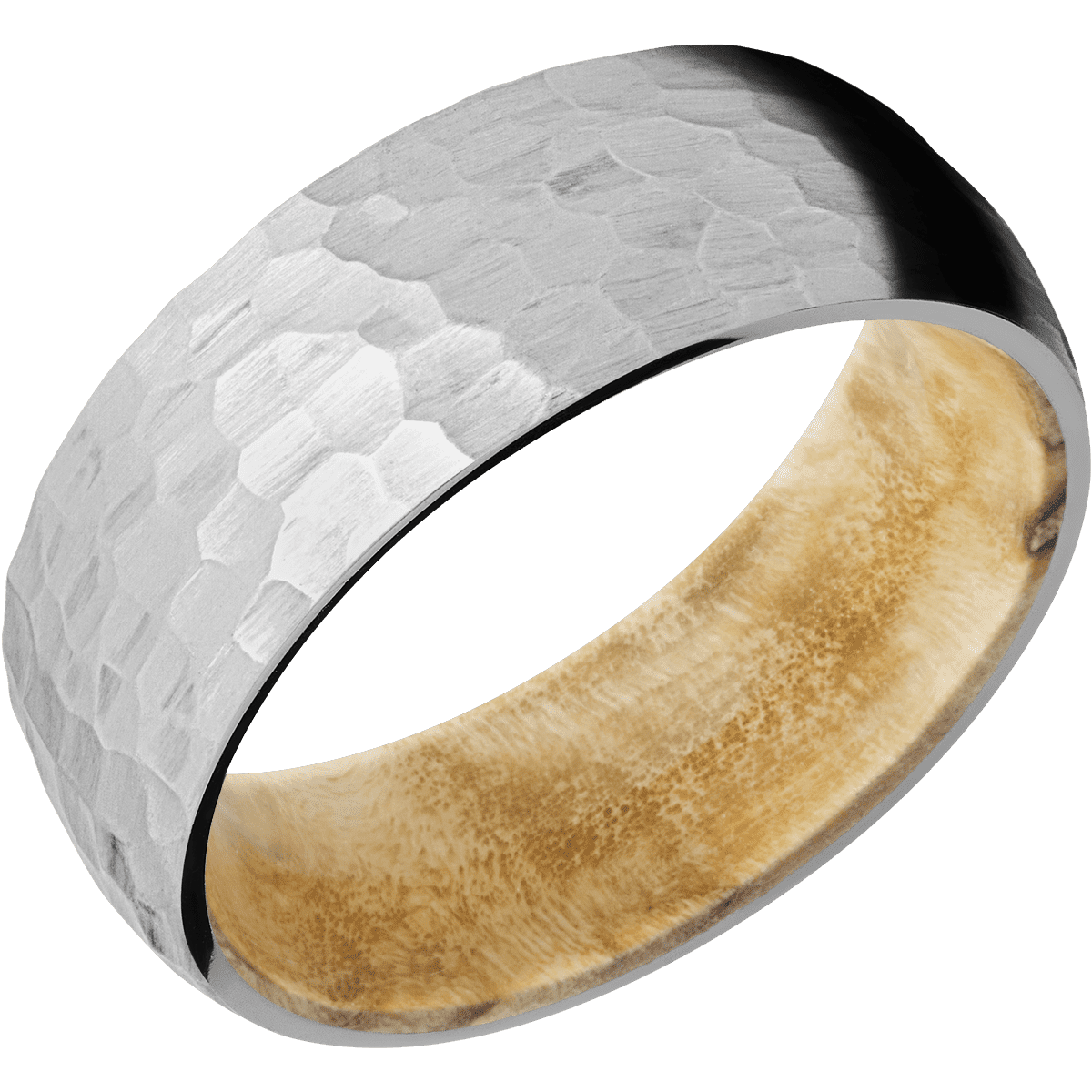 Titanium + Hammer Finish + Boxelder Burl