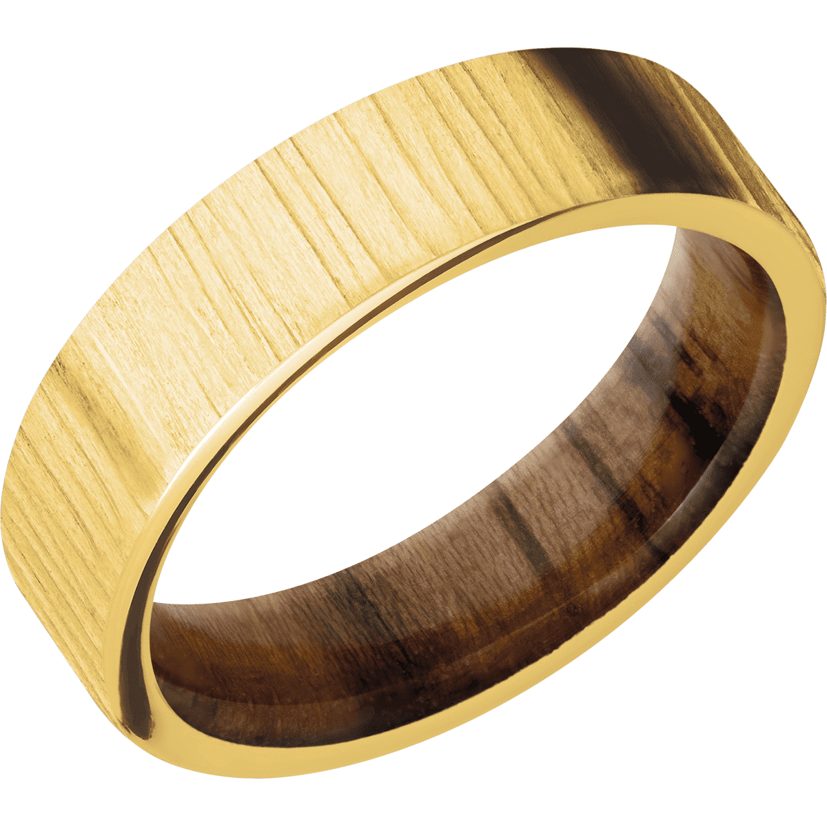 18K Yellow Gold + Treebark1 Finish + Teak