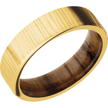 18K Yellow Gold + Treebark1 Finish + Teak