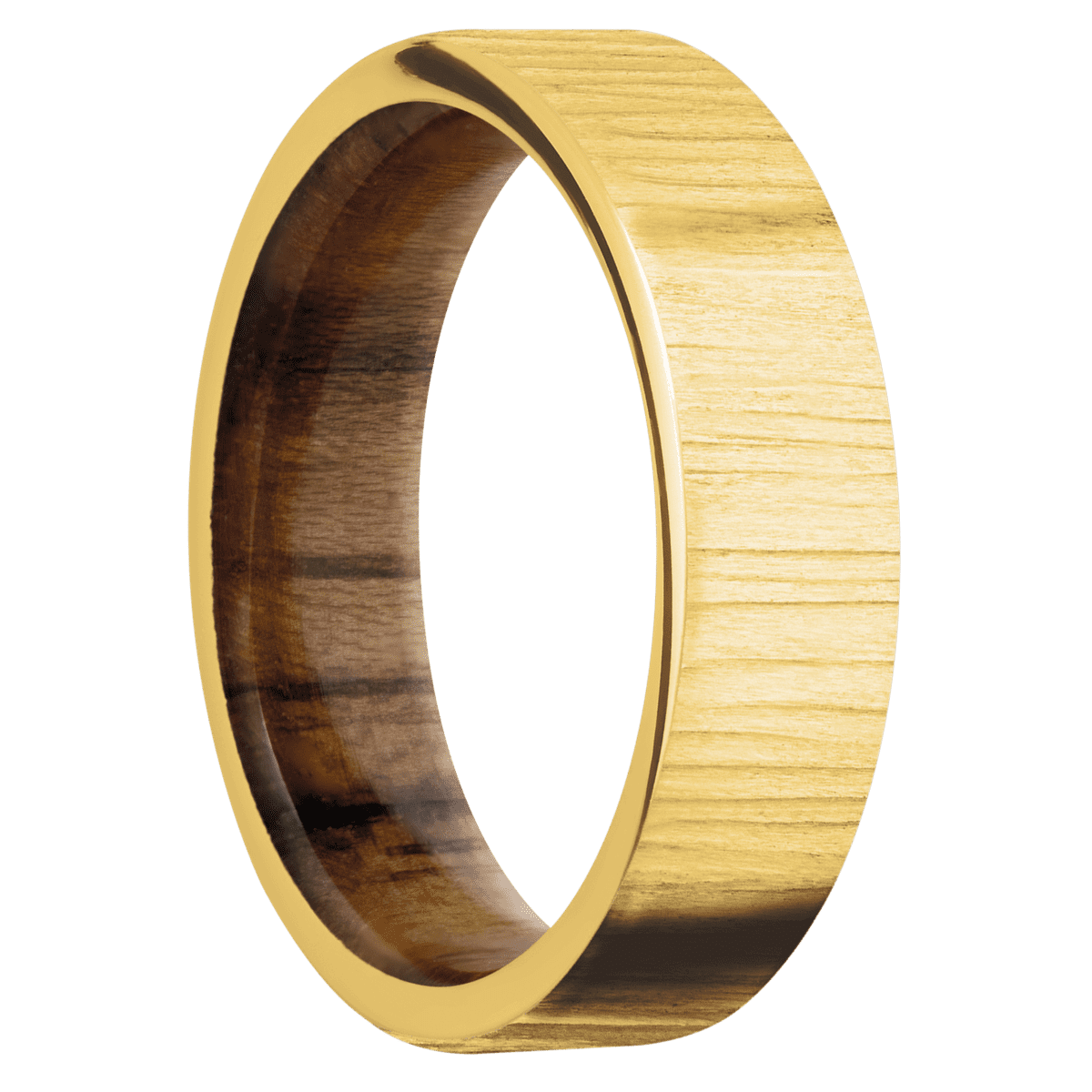 18K Yellow Gold + Treebark1 Finish + Teak