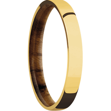 18K Yellow Gold + Polish Finish + Teak