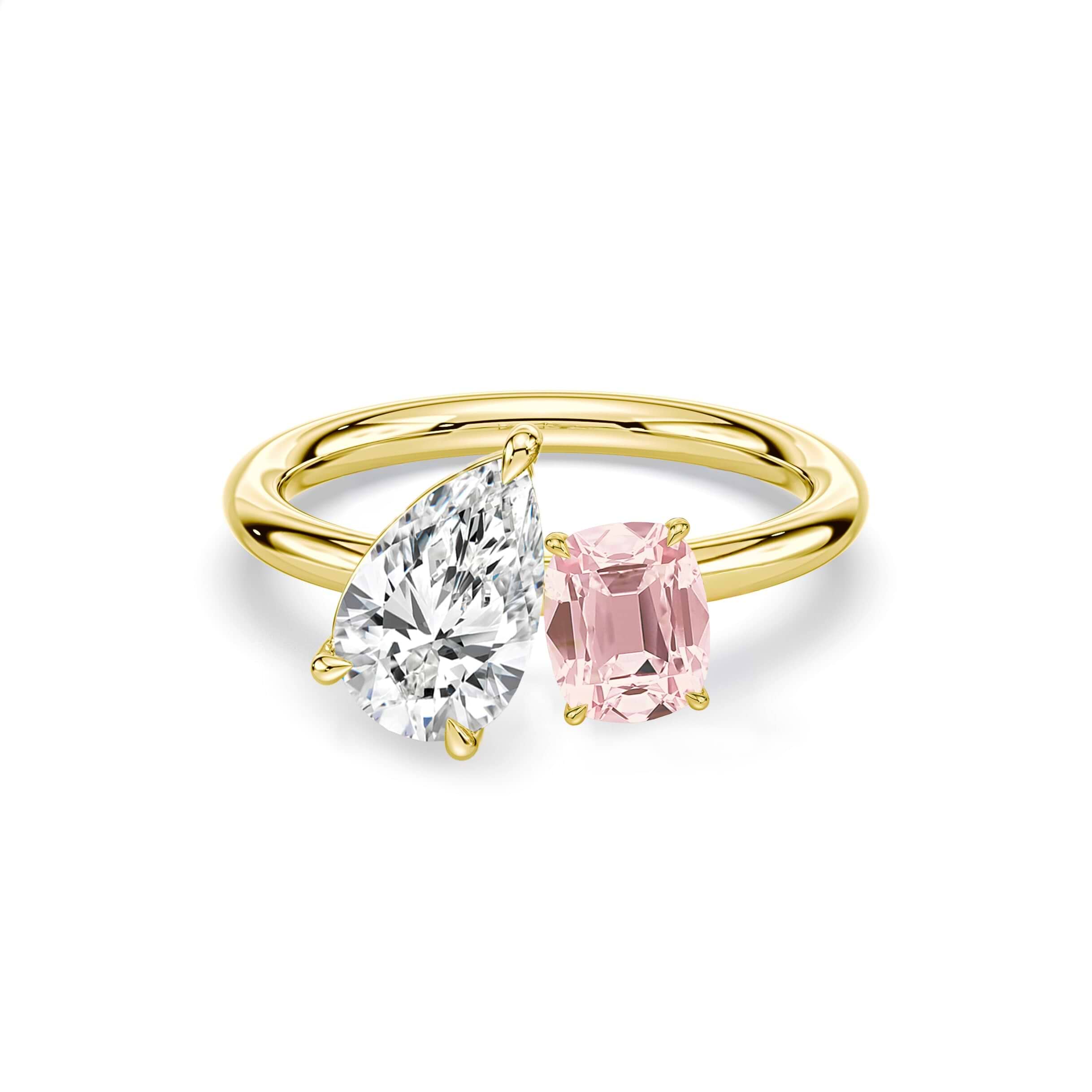 Toi Et Moi Pink & White Lab Diamond Ring
