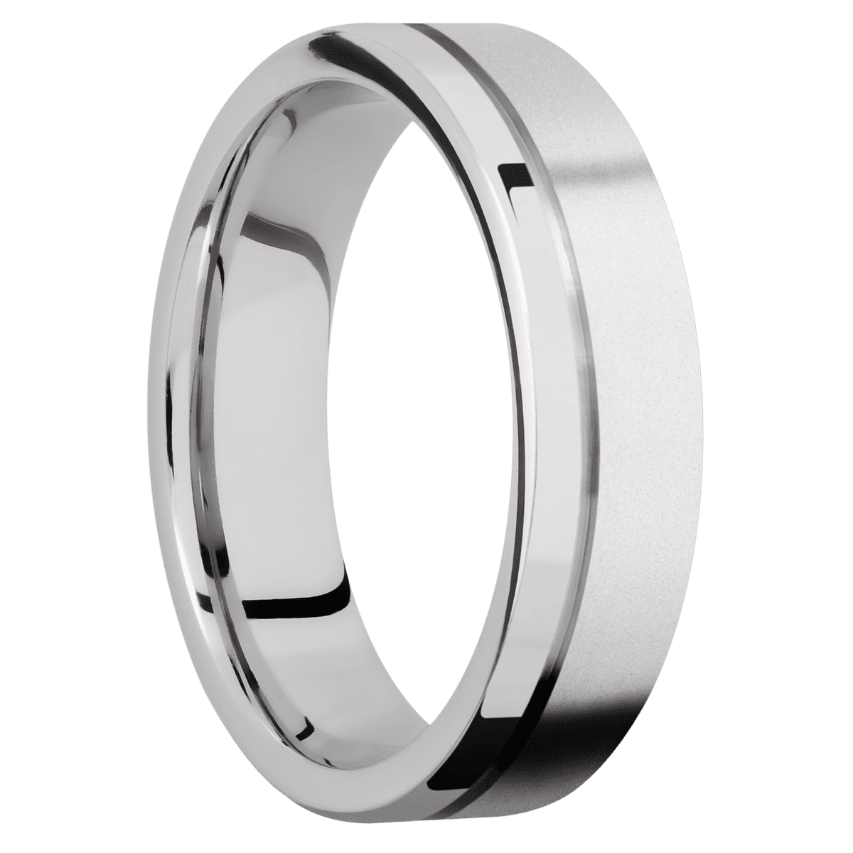 18K White Gold + Bead , Polish Finish