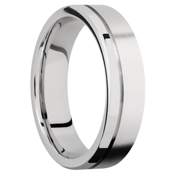 18K White Gold + Bead , Polish Finish
