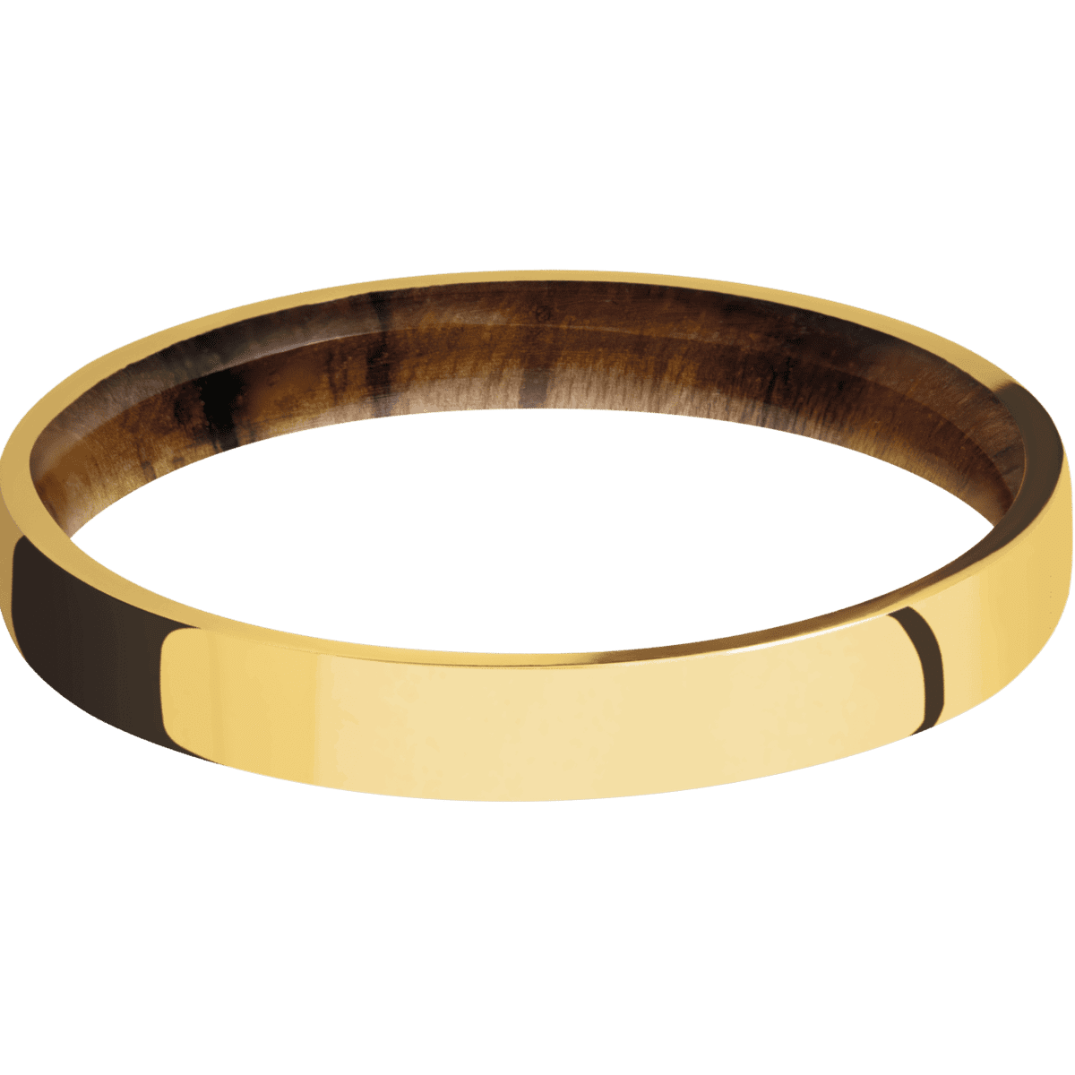 18K Yellow Gold + Polish Finish + Teak