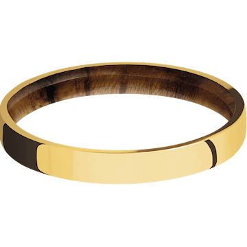 18K Yellow Gold + Polish Finish + Teak