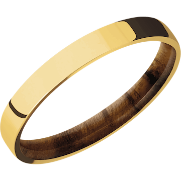 18K Yellow Gold + Polish Finish + Teak