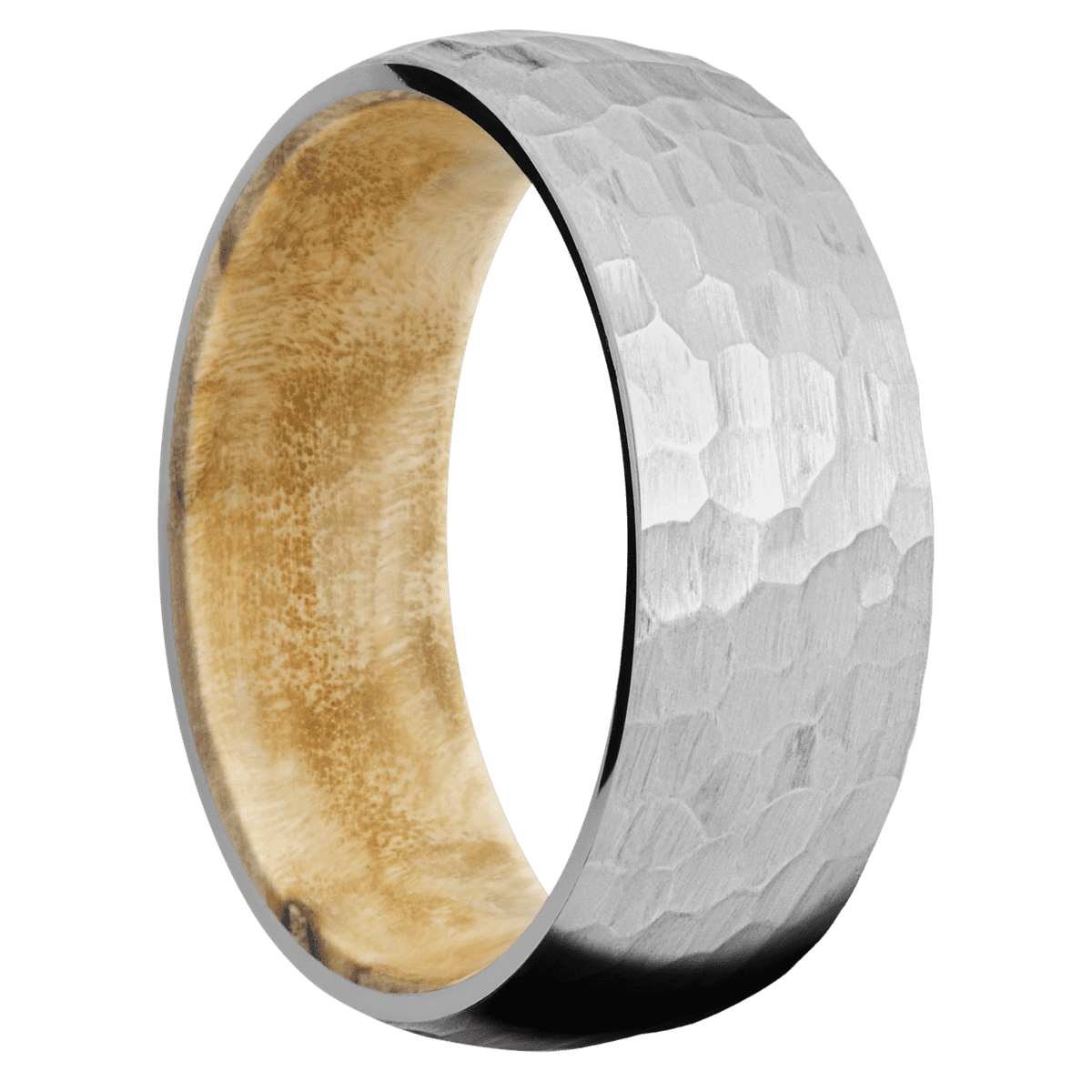 Titanium + Hammer Finish + Boxelder Burl