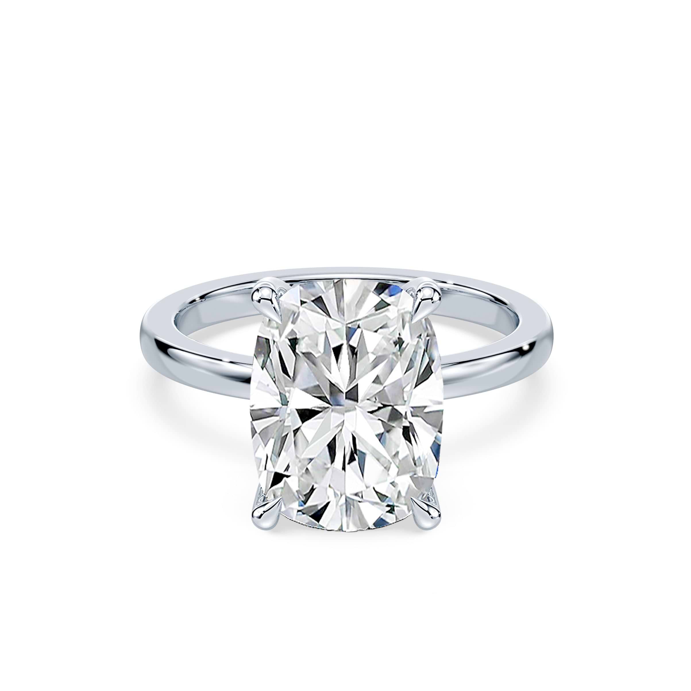 Elongated Cushion Cut 5.71ct Solitaire Ring