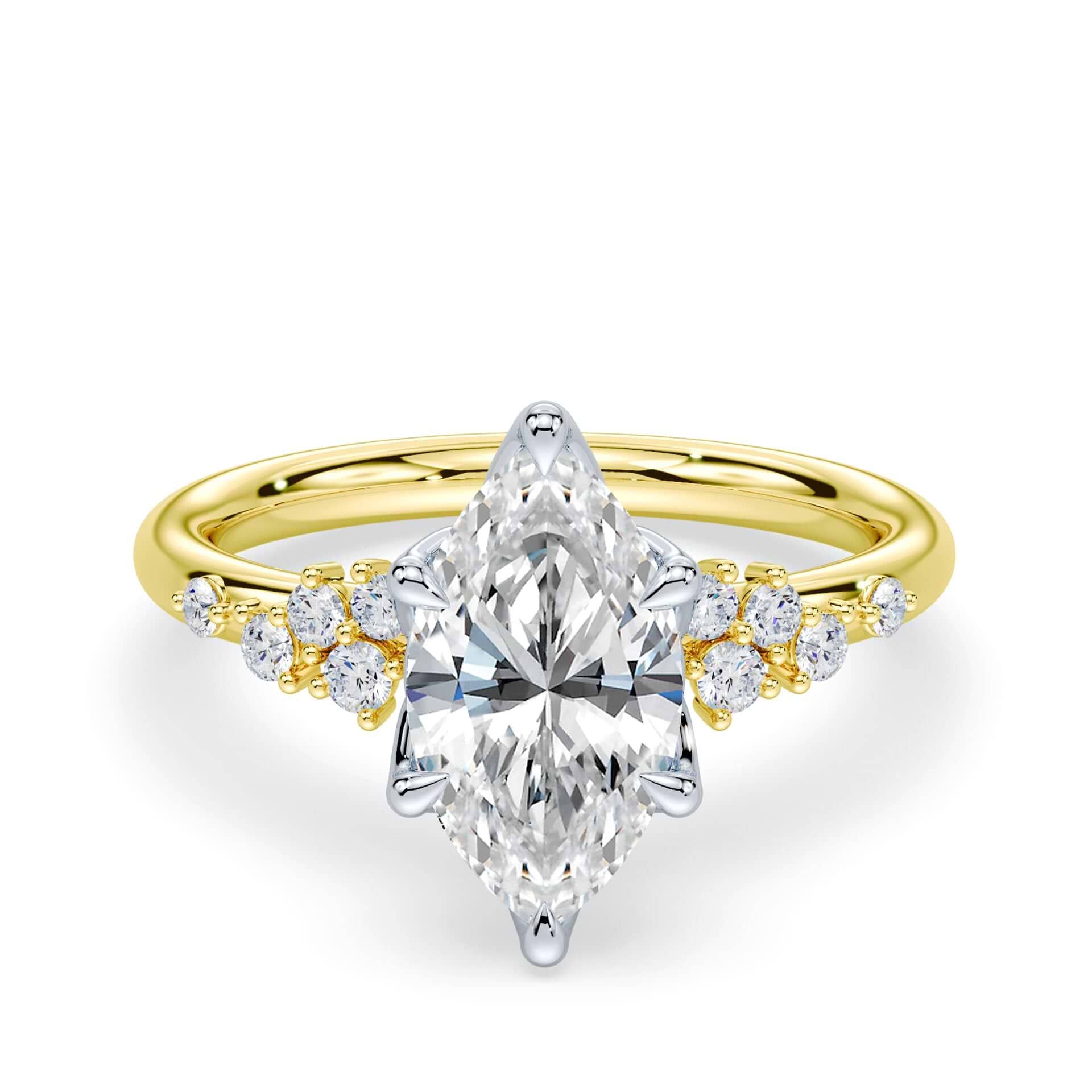 Marquise Cut Petals Cluster Ring