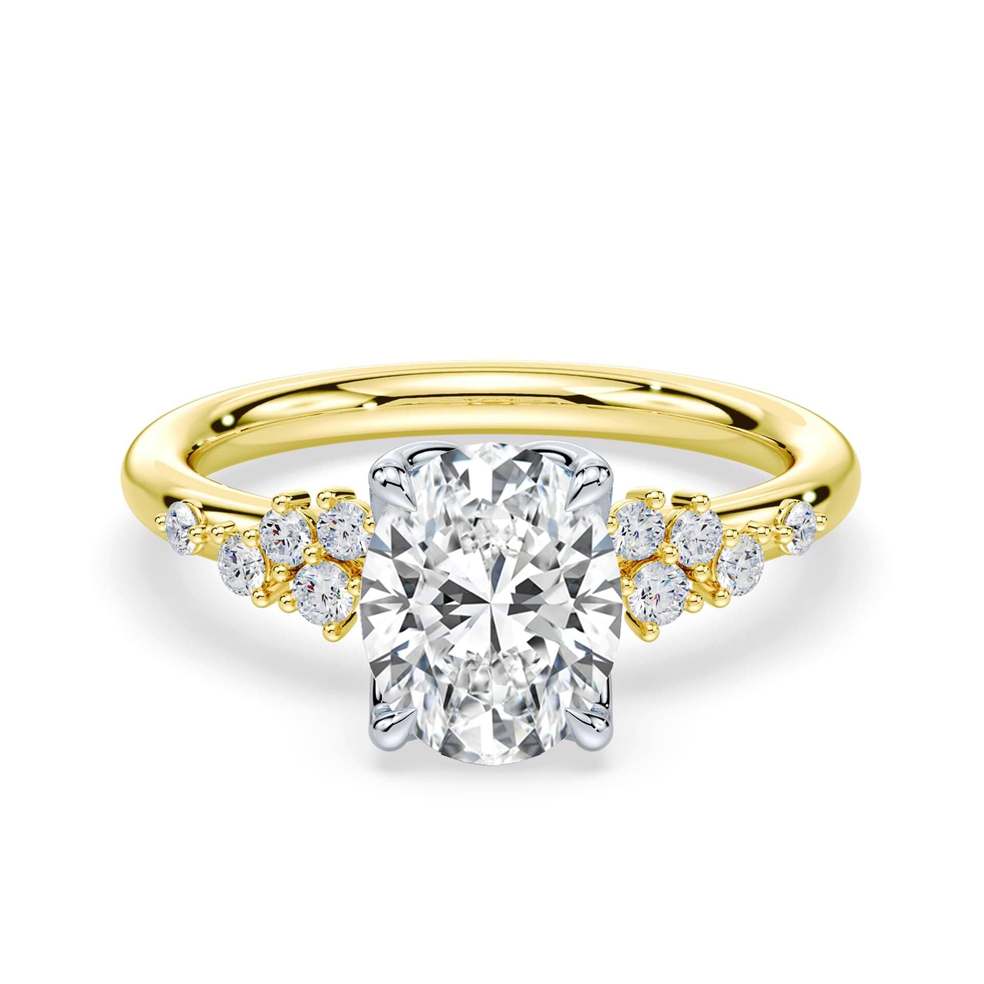 Oval Petals Cluster Ring
