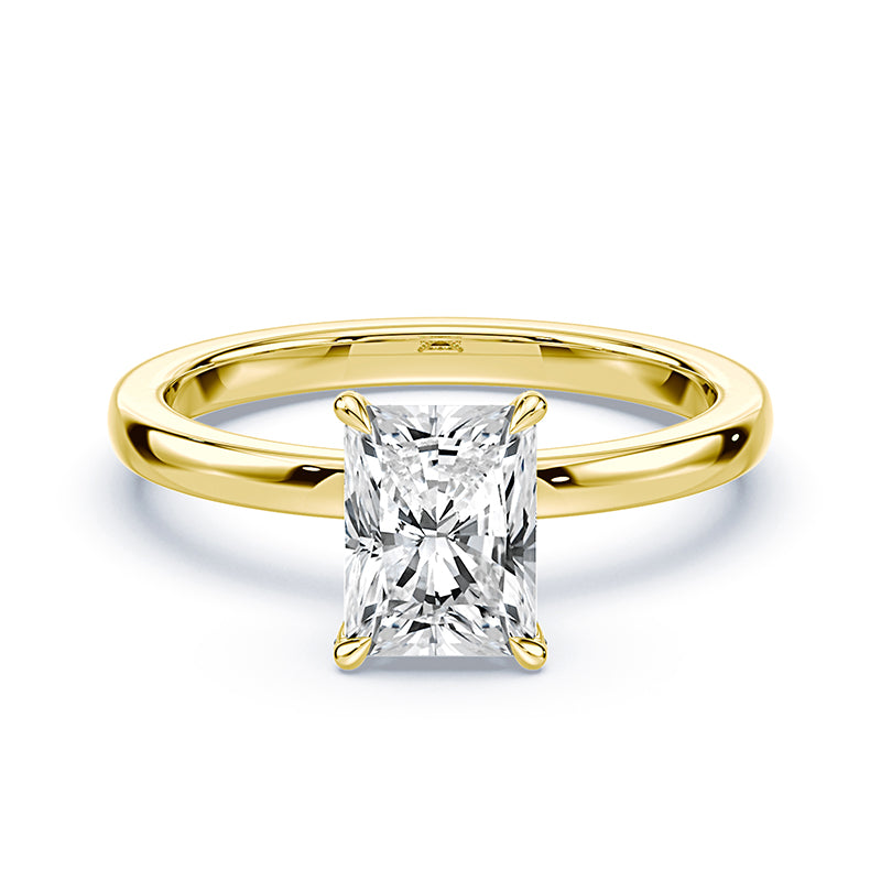 Radiant Cut Hidden Halo Ring