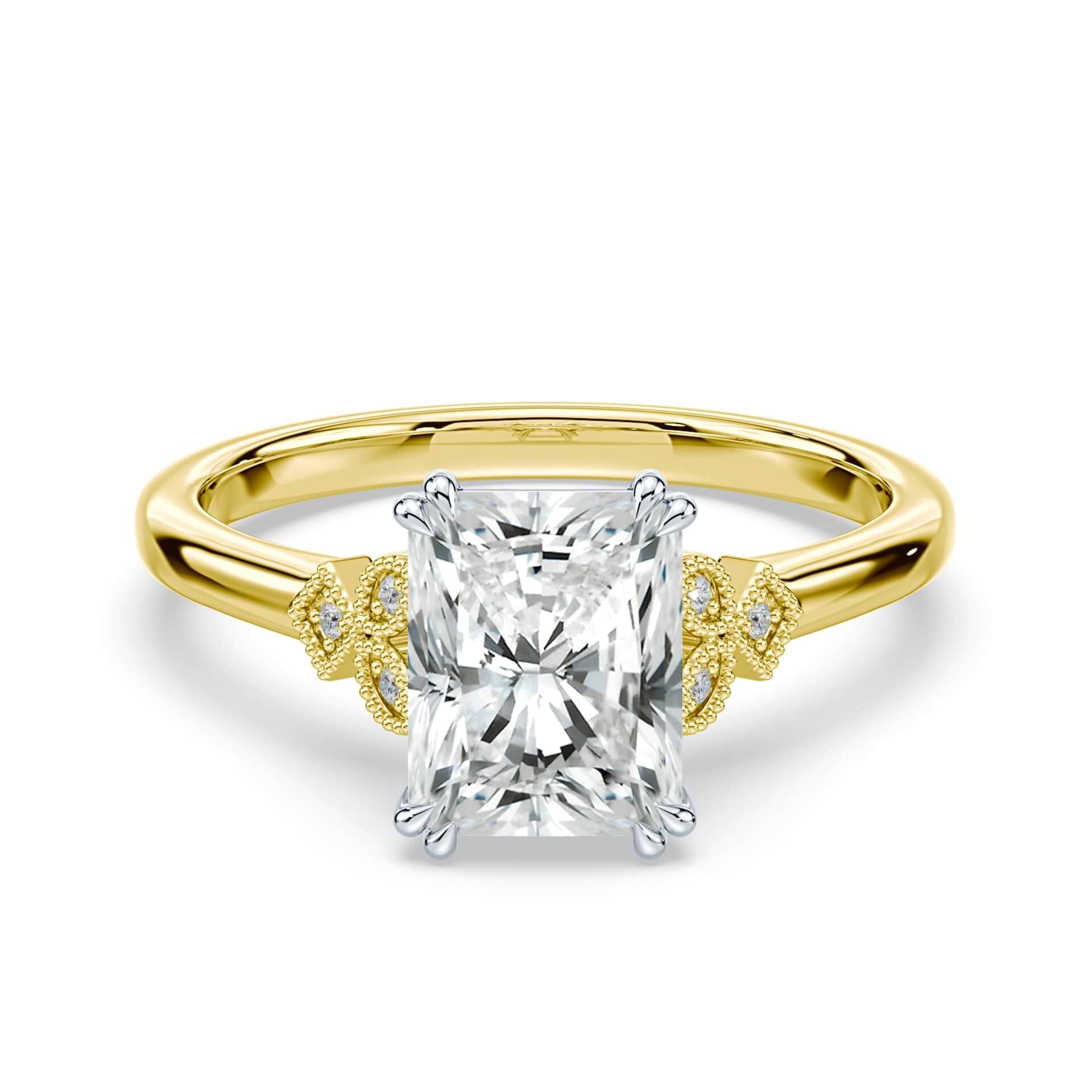 Radiant Cut Vintage Peekaboo Ring