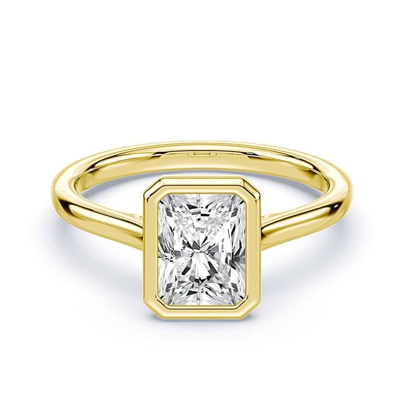Radiant Cut Cathedral Bezel Ring