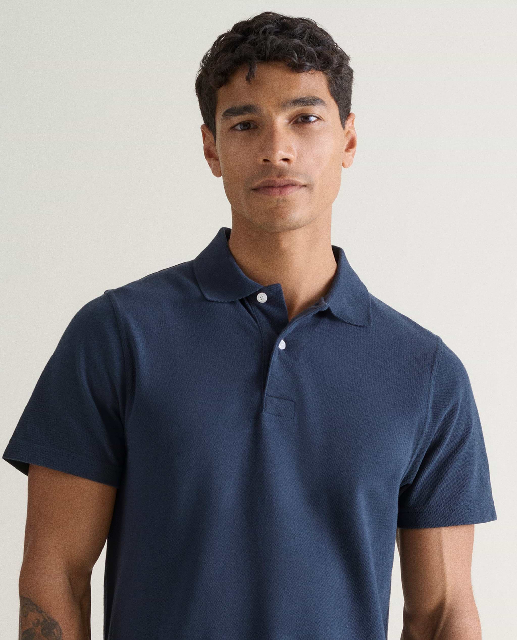 Pique Polo Shirt - Navy