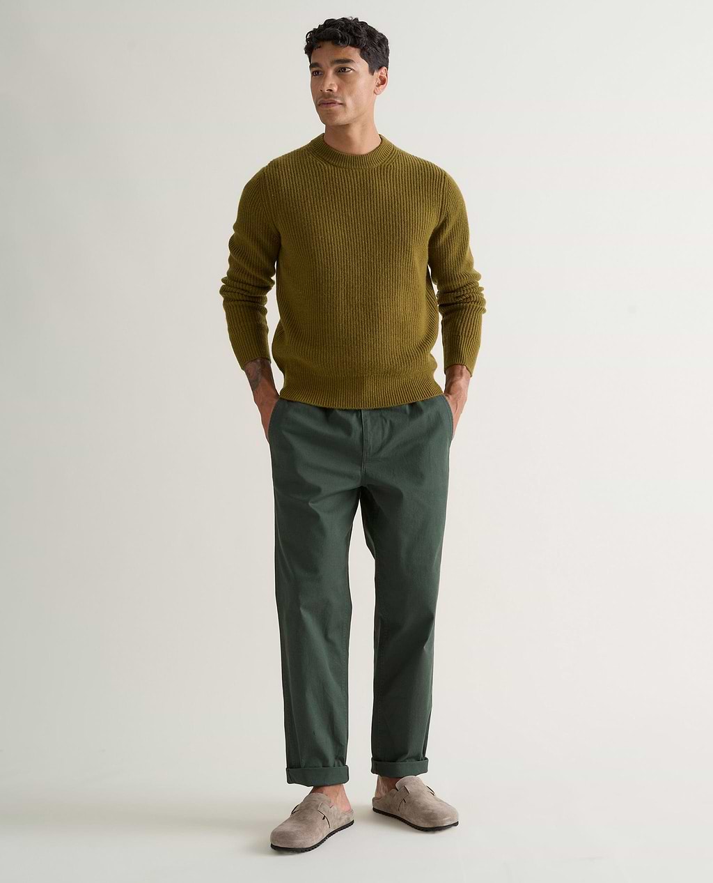 ' s Cashmere Merino Fishermans Rib Crew Neck Jumper