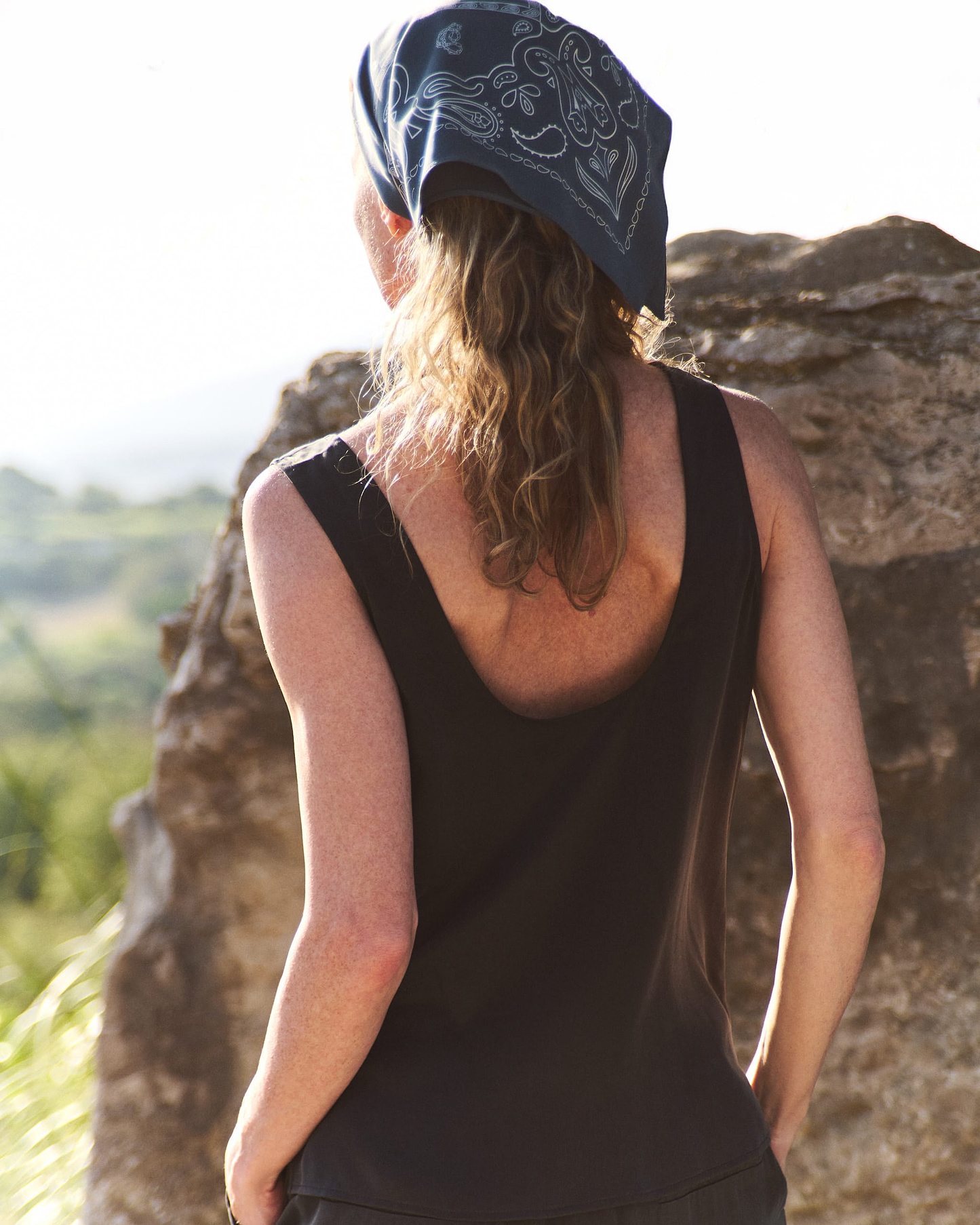 Silk Bandana - Ocean Blue