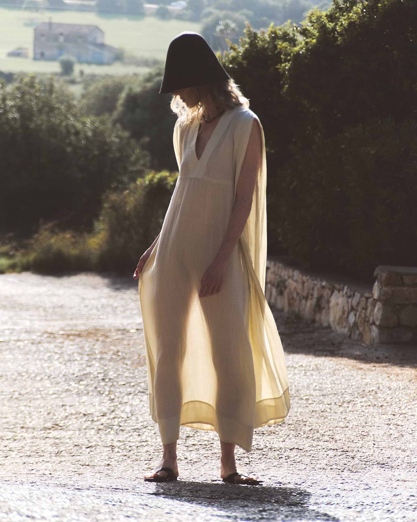 Women's Ramie Gauze Aegean Dress - Shell