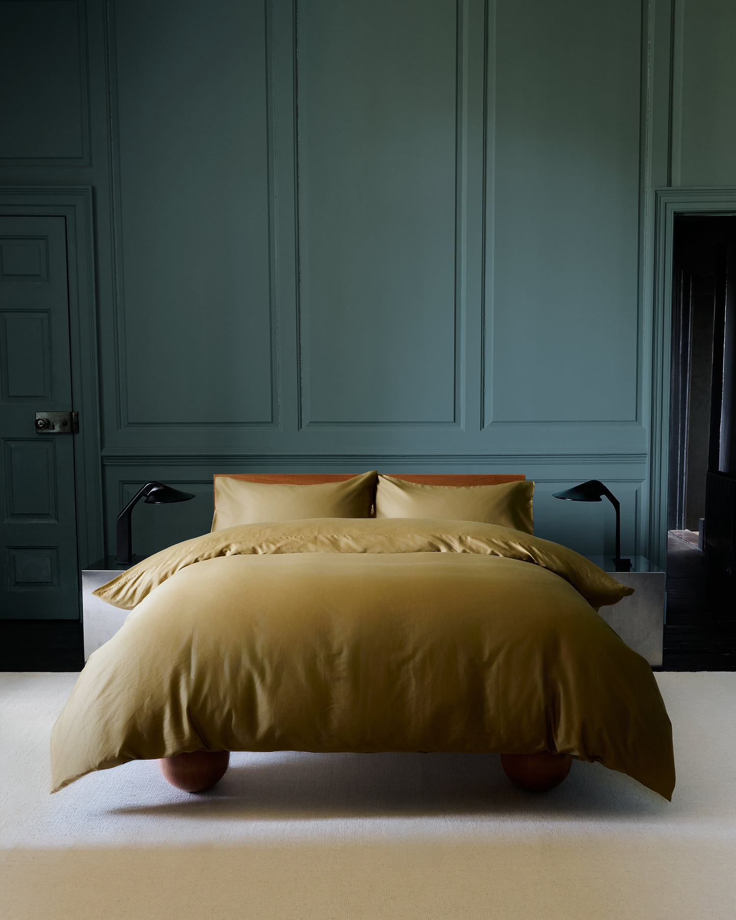 Soft & Smooth Cotton Sateen Duvet Set - Golden Olive