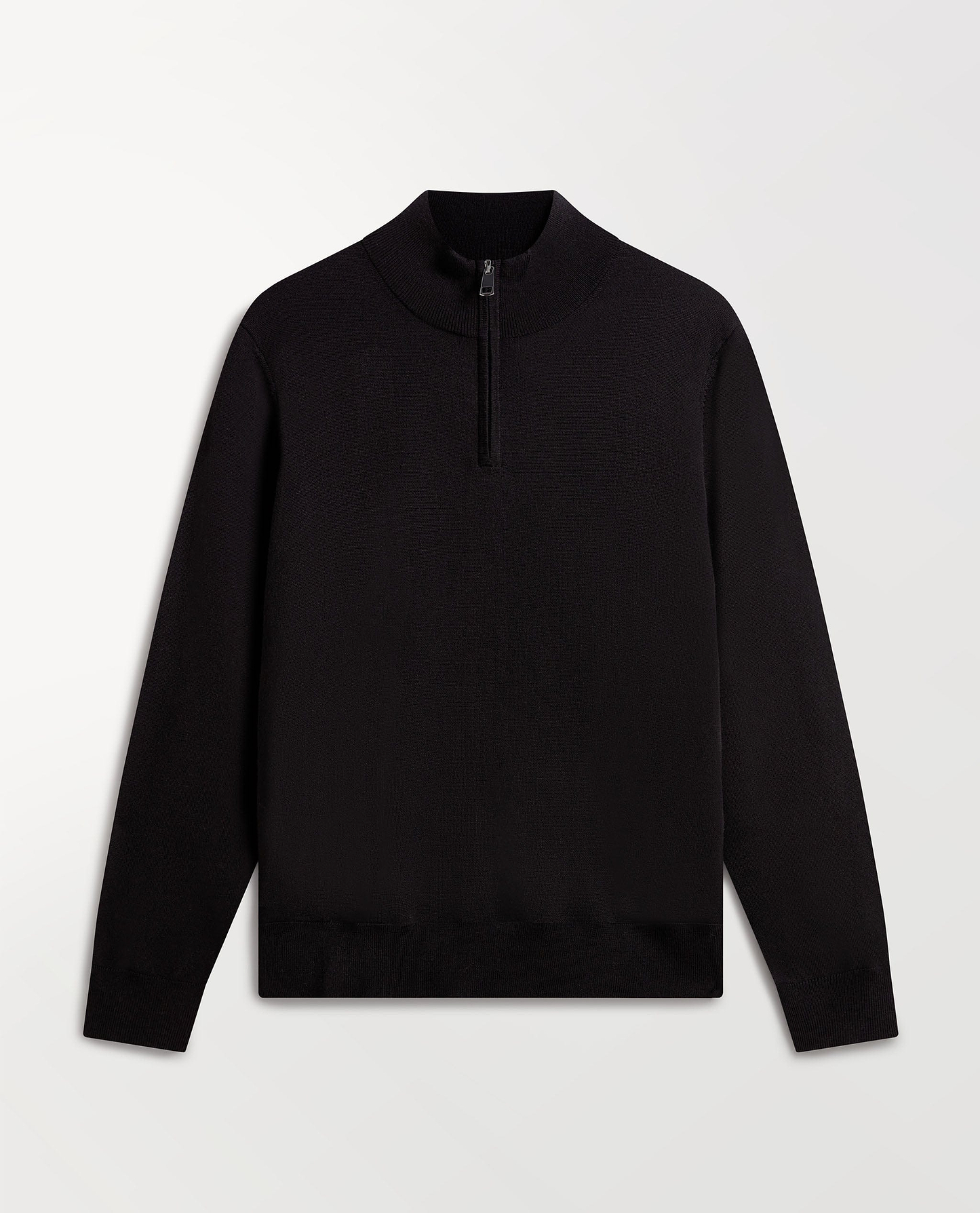Men's Fine Merino 1/4 Zip Jumper - Black