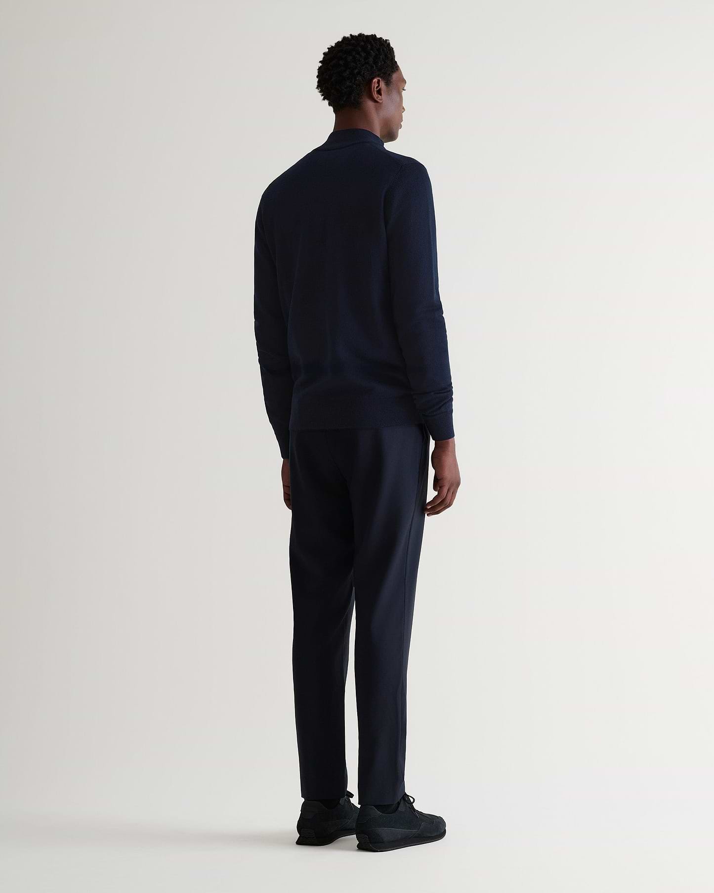 Men's Fine Merino 1/4 Zip Jumper - Indigo
