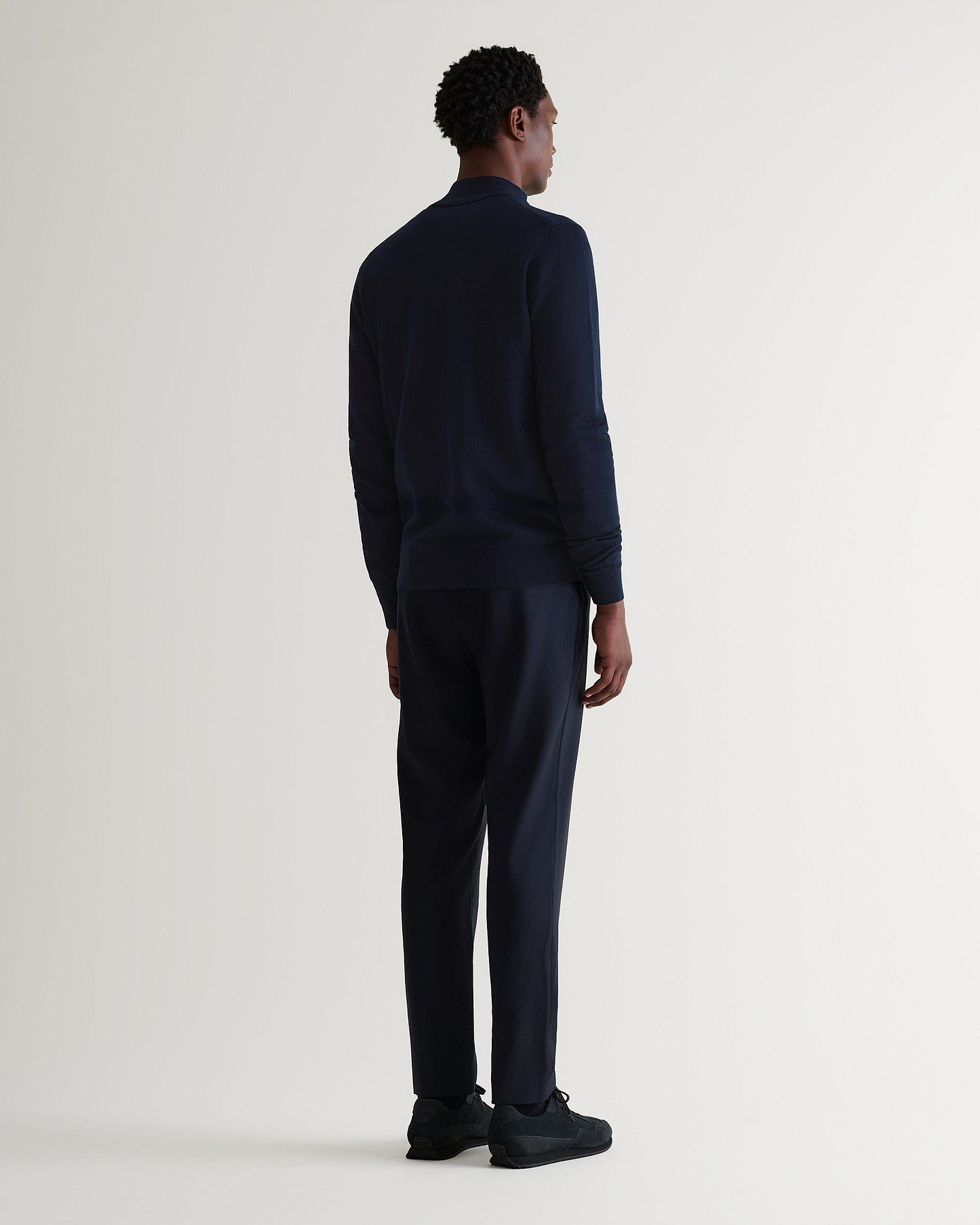 Men's Fine Merino 1/4 Zip Jumper - Indigo