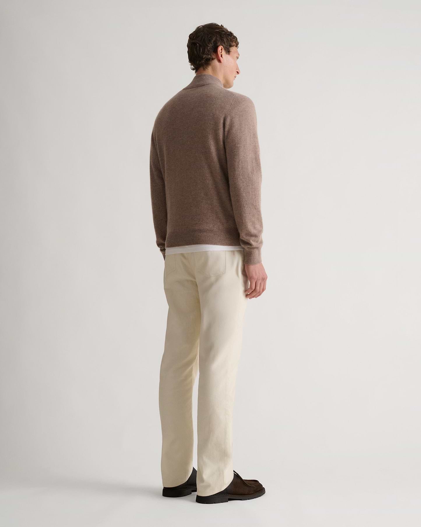 Men's Finest Cashmere 1/4 Zip Jumper - Toast