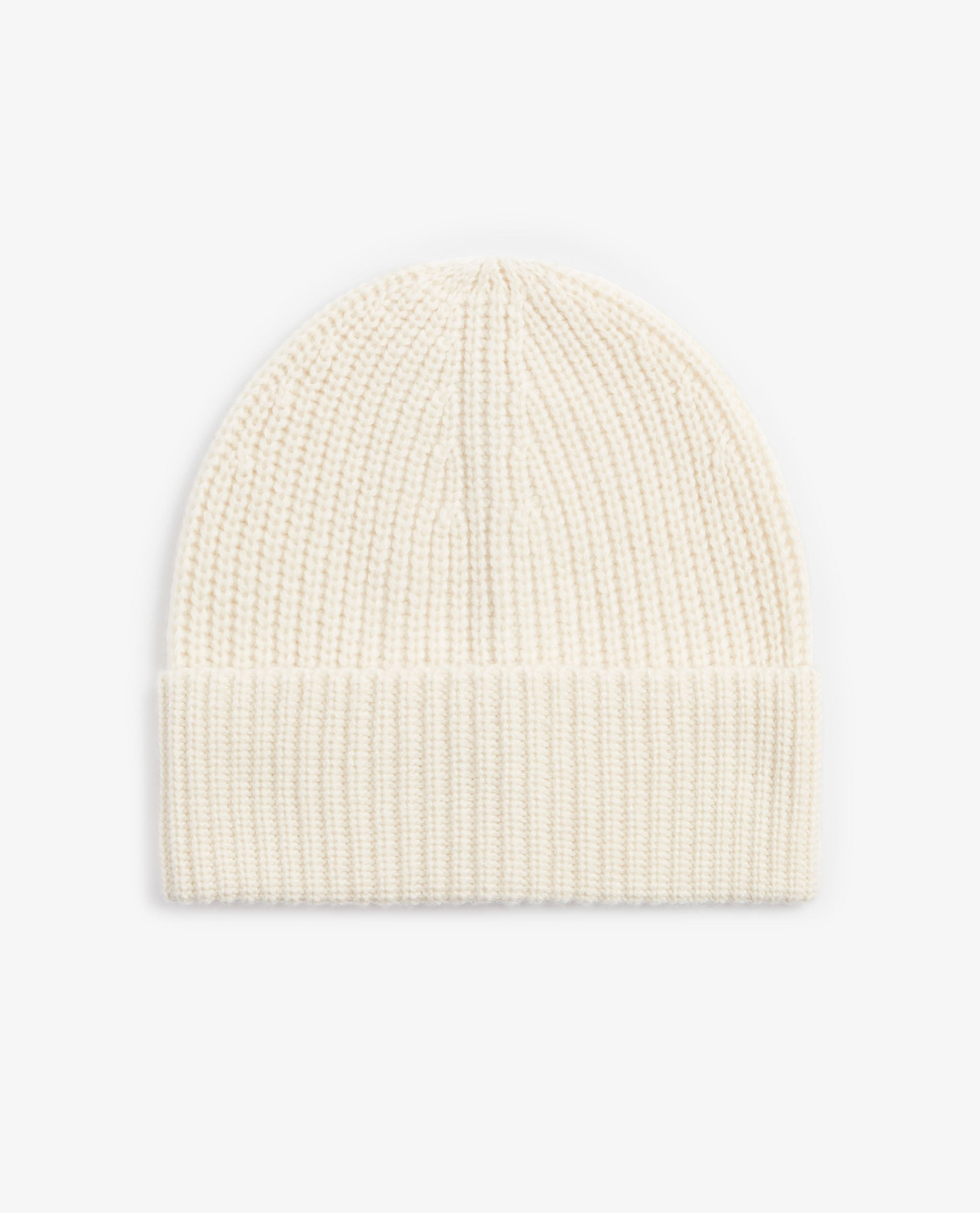 Men's Cashmere Merino Ribbed Knit Beanie - Buttermilk