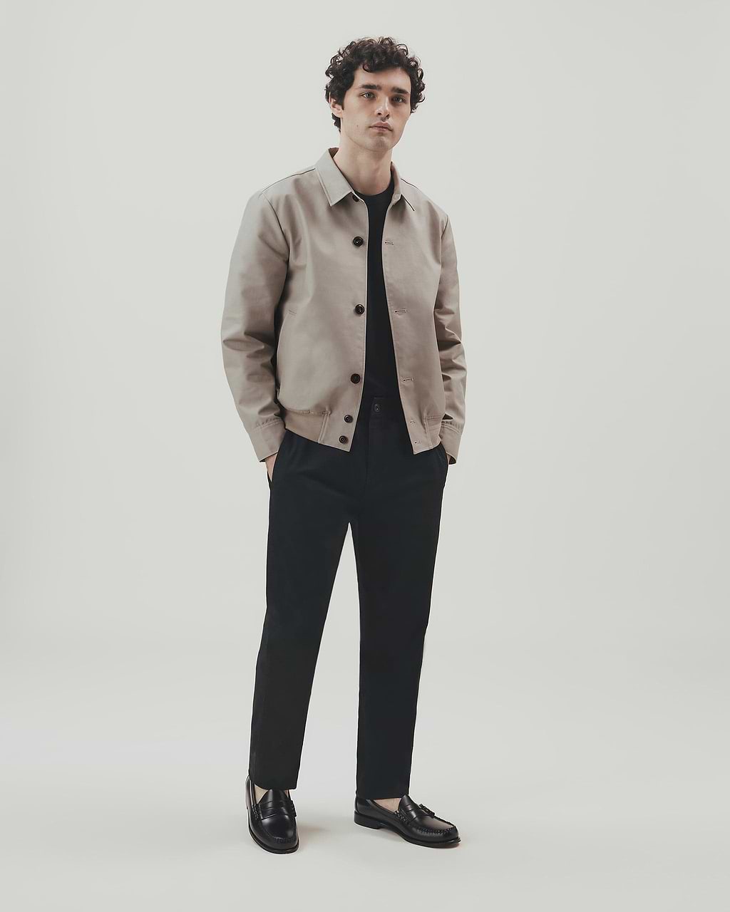 Men's French Linen Bomber Jacket - Rust