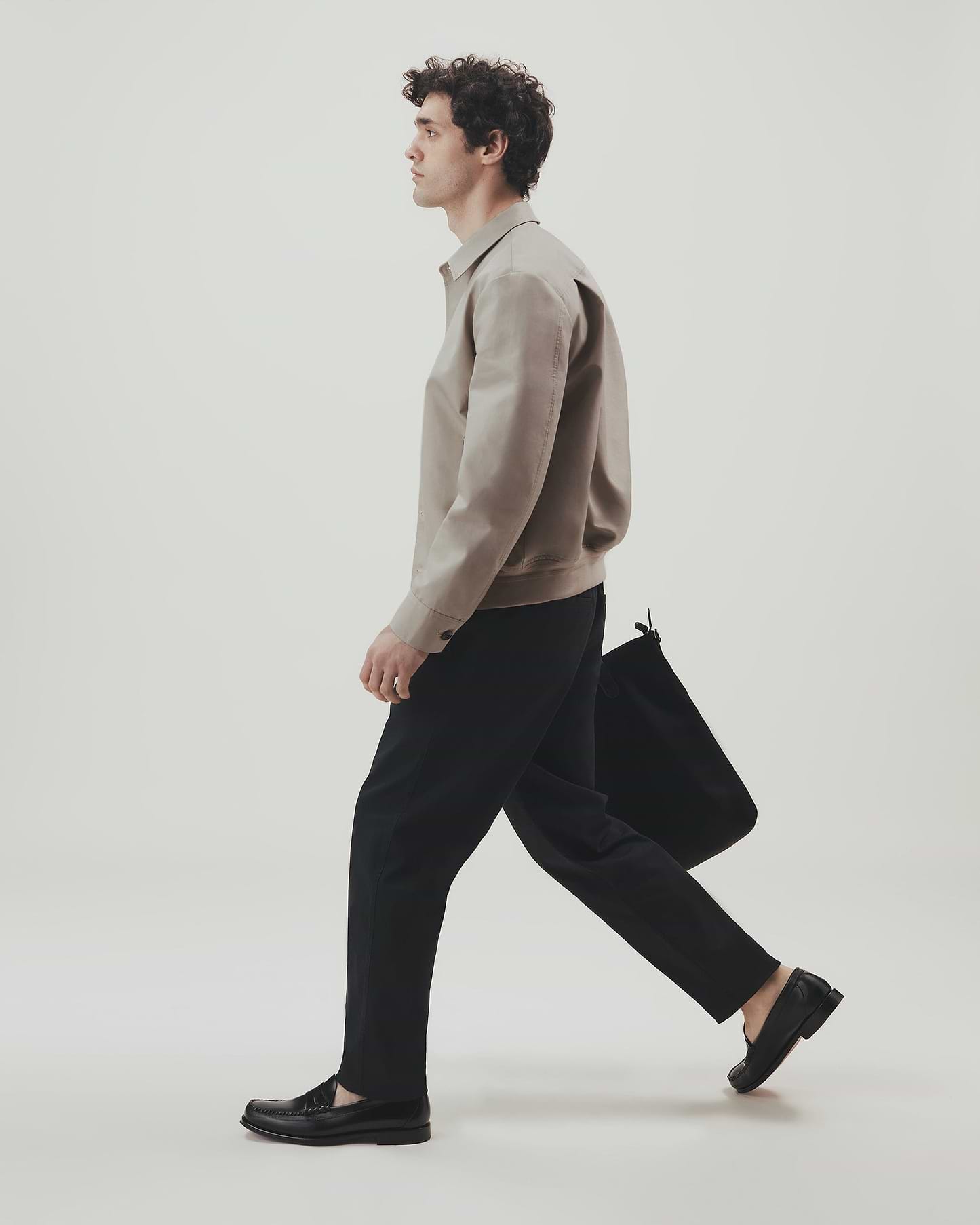 Men's French Linen Bomber Jacket - Stone