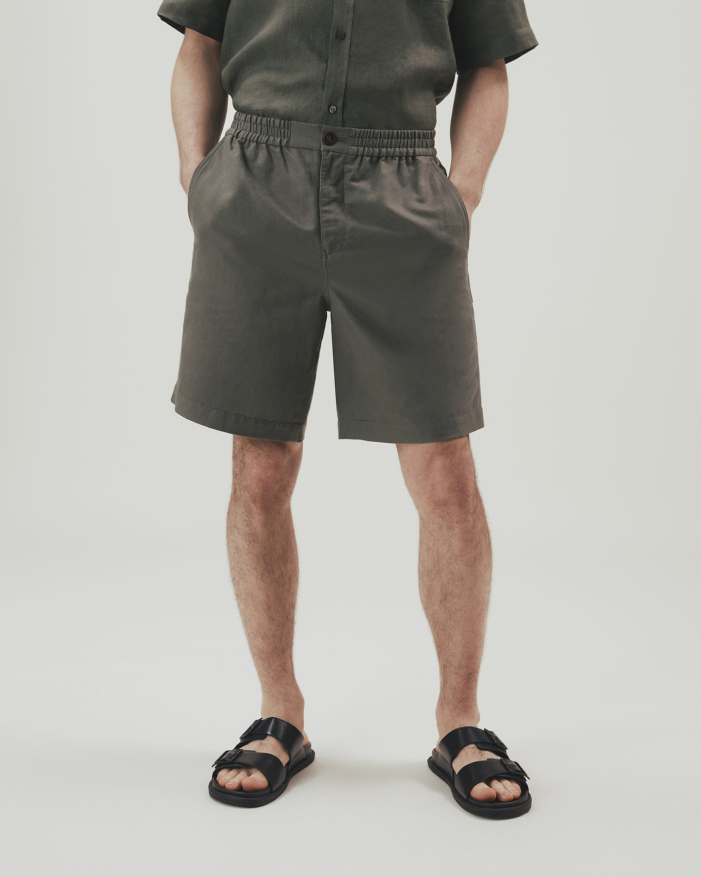 Men's French Linen Shorts - Khaki