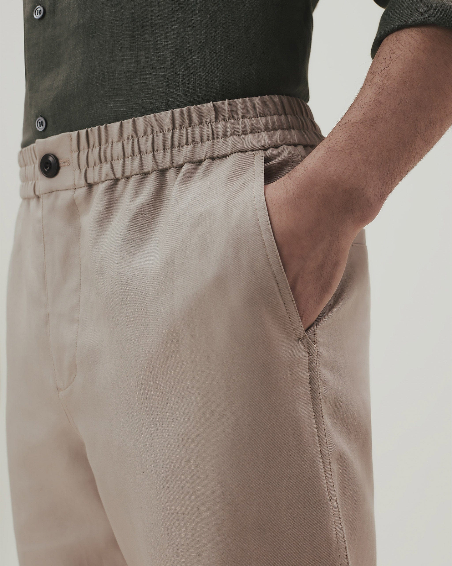 Men's All Rounder French Linen Trouser - Stone