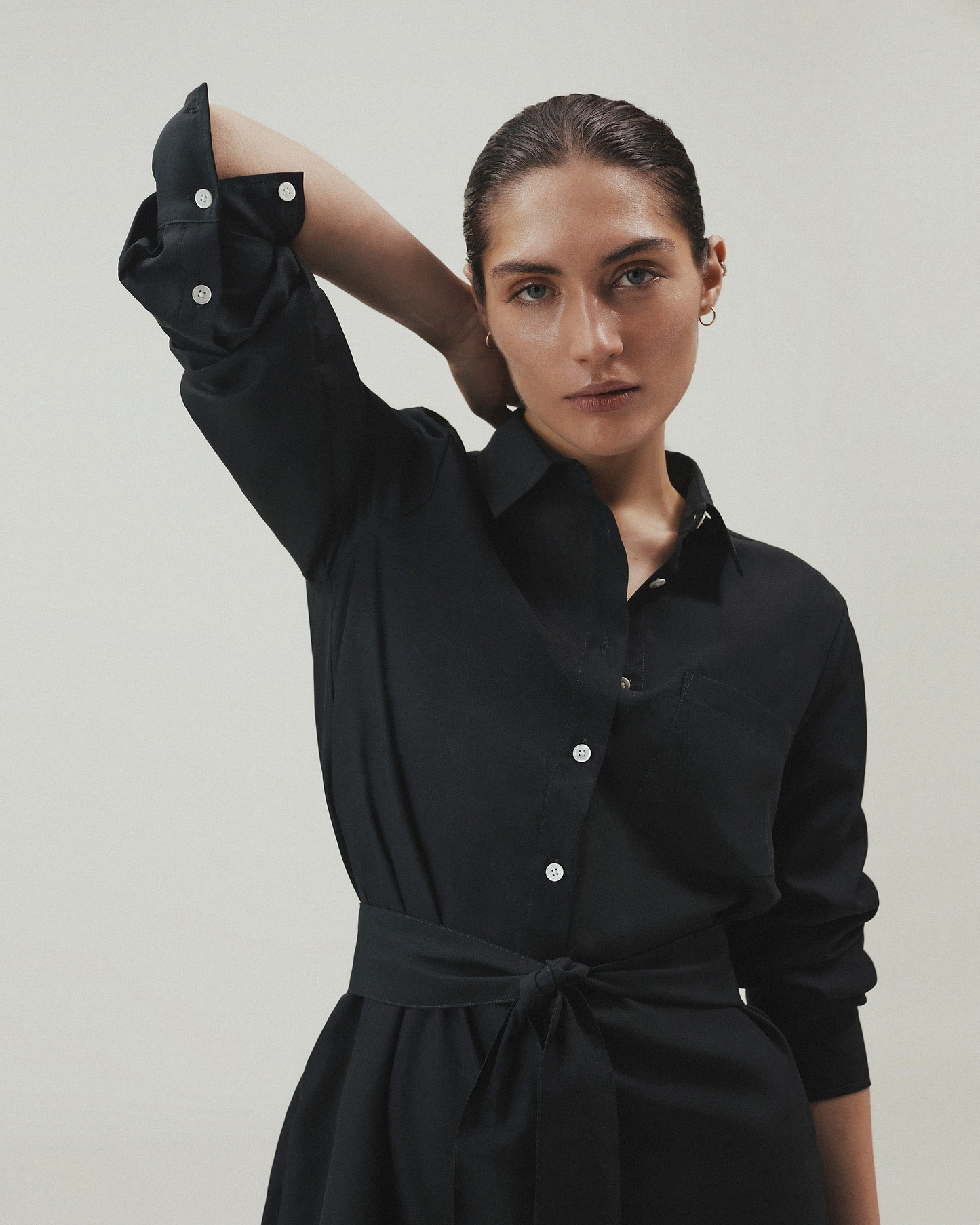 Women's Future-Linen Shirt Dress - Black