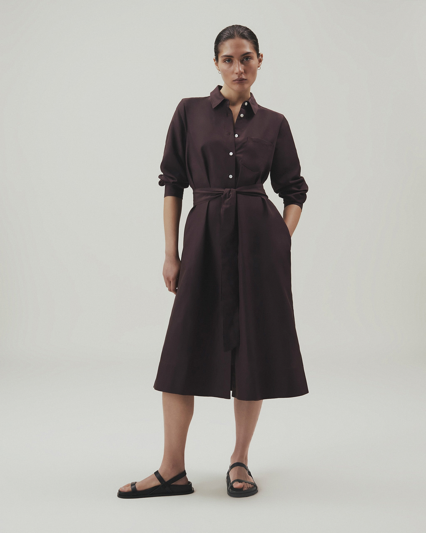 Women's Future-Linen Shirt Dress - Umber