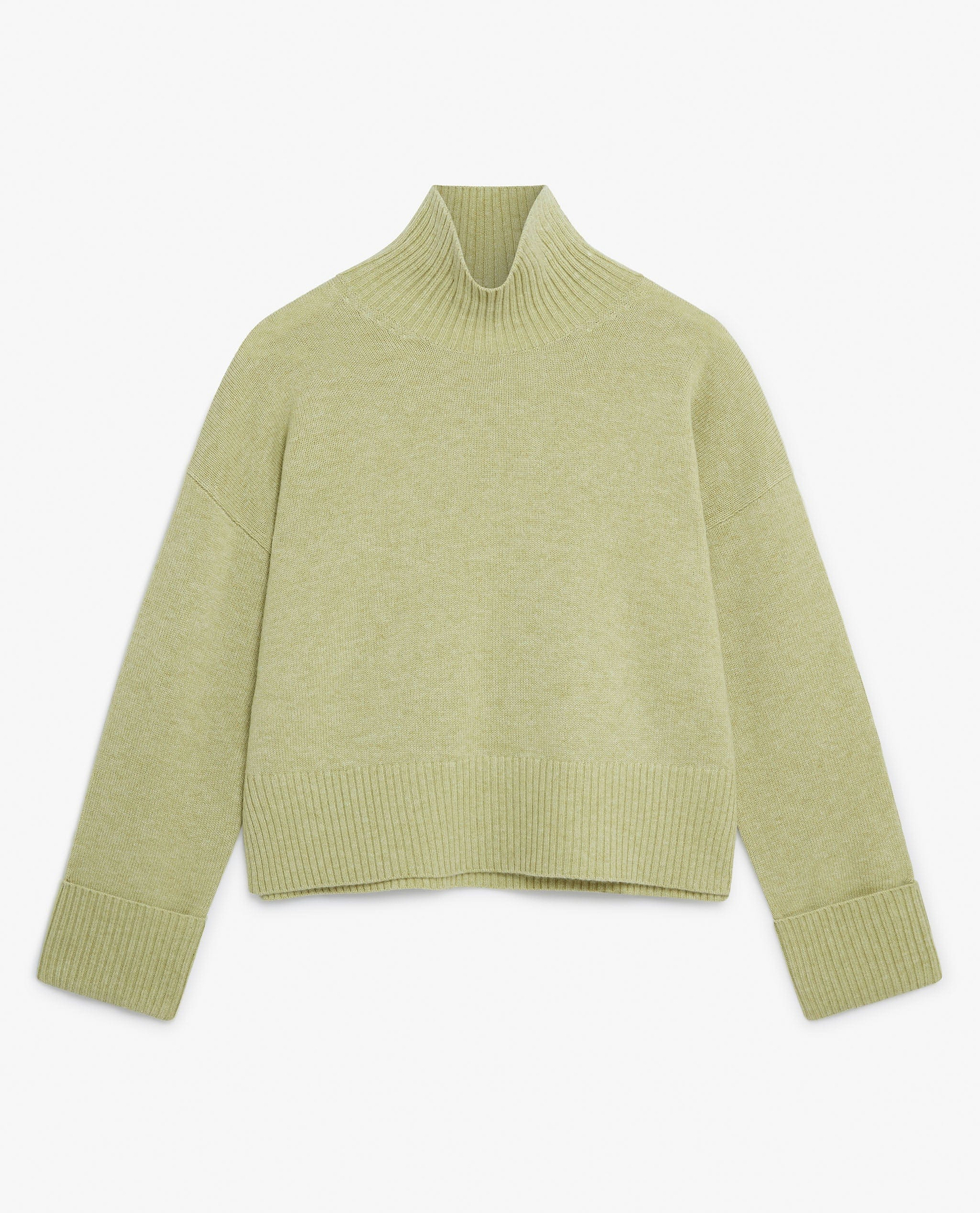 Women's Cashmere Merino High Neck Jumper - Lichen