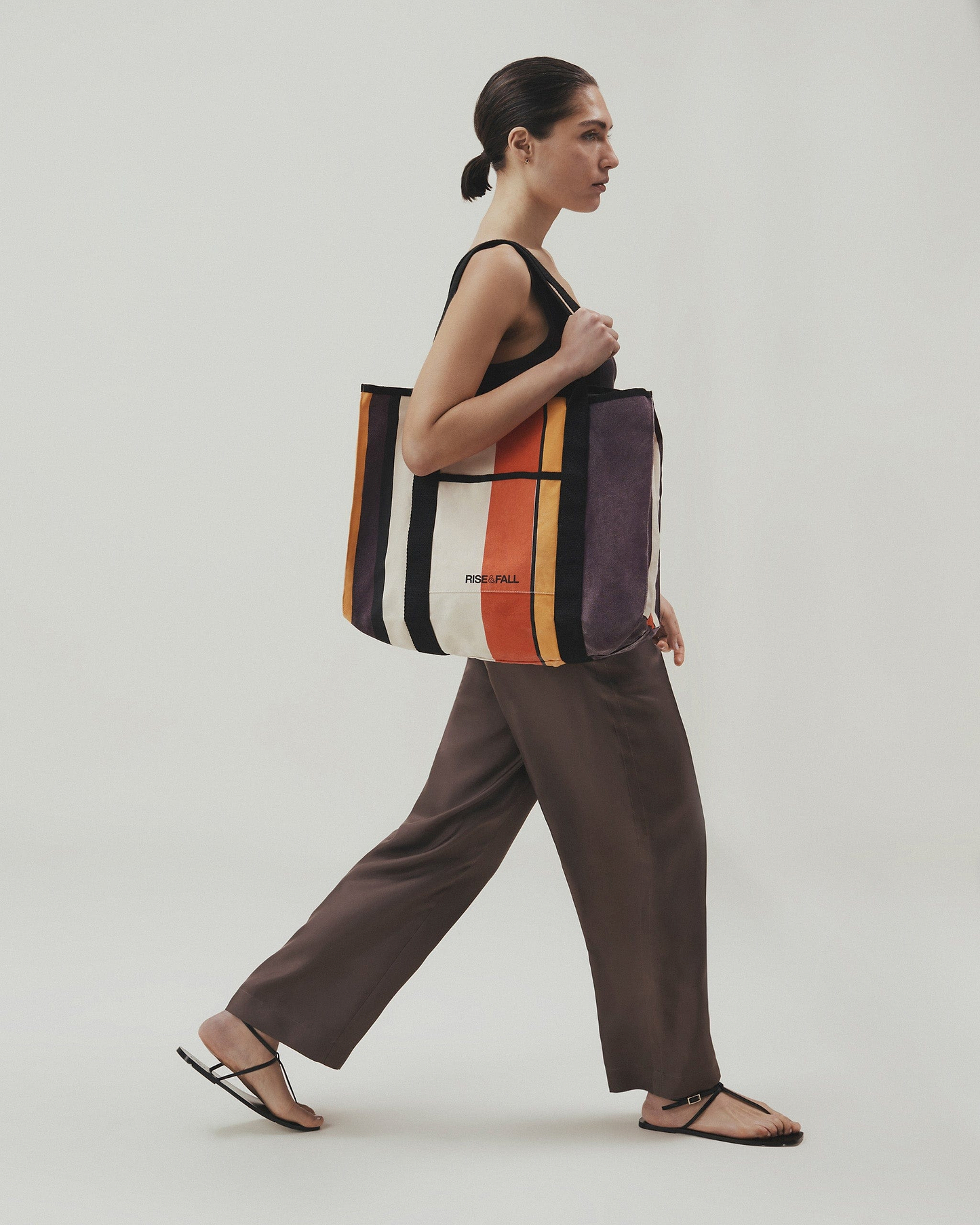 Free Canvas Striped Beach Bag