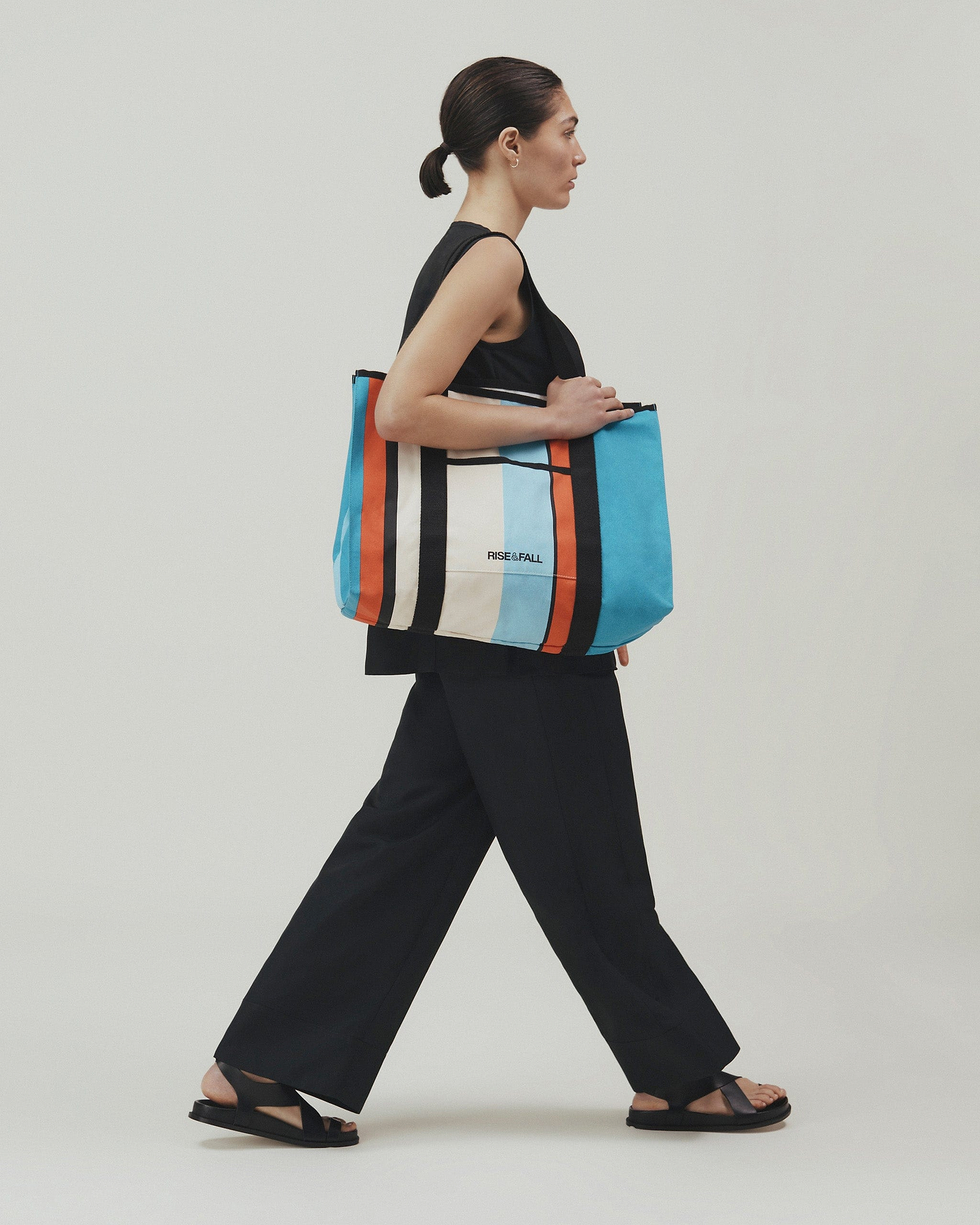 Travel Tote Bag - Rising Blue Stripe