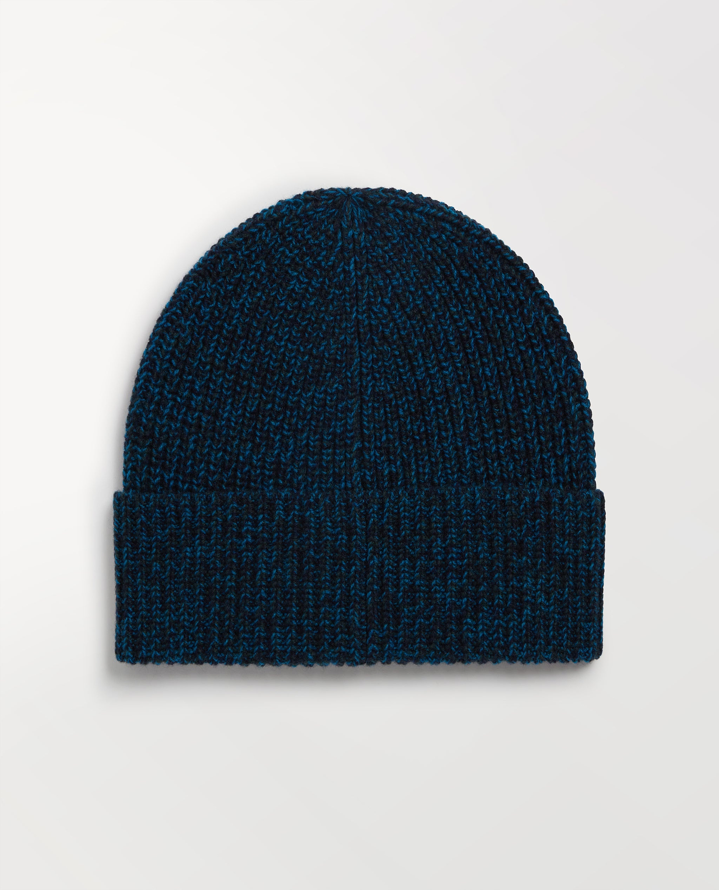 Men's Cashmere Merino Ribbed Knit Beanie - Mood Indigo Moulinee