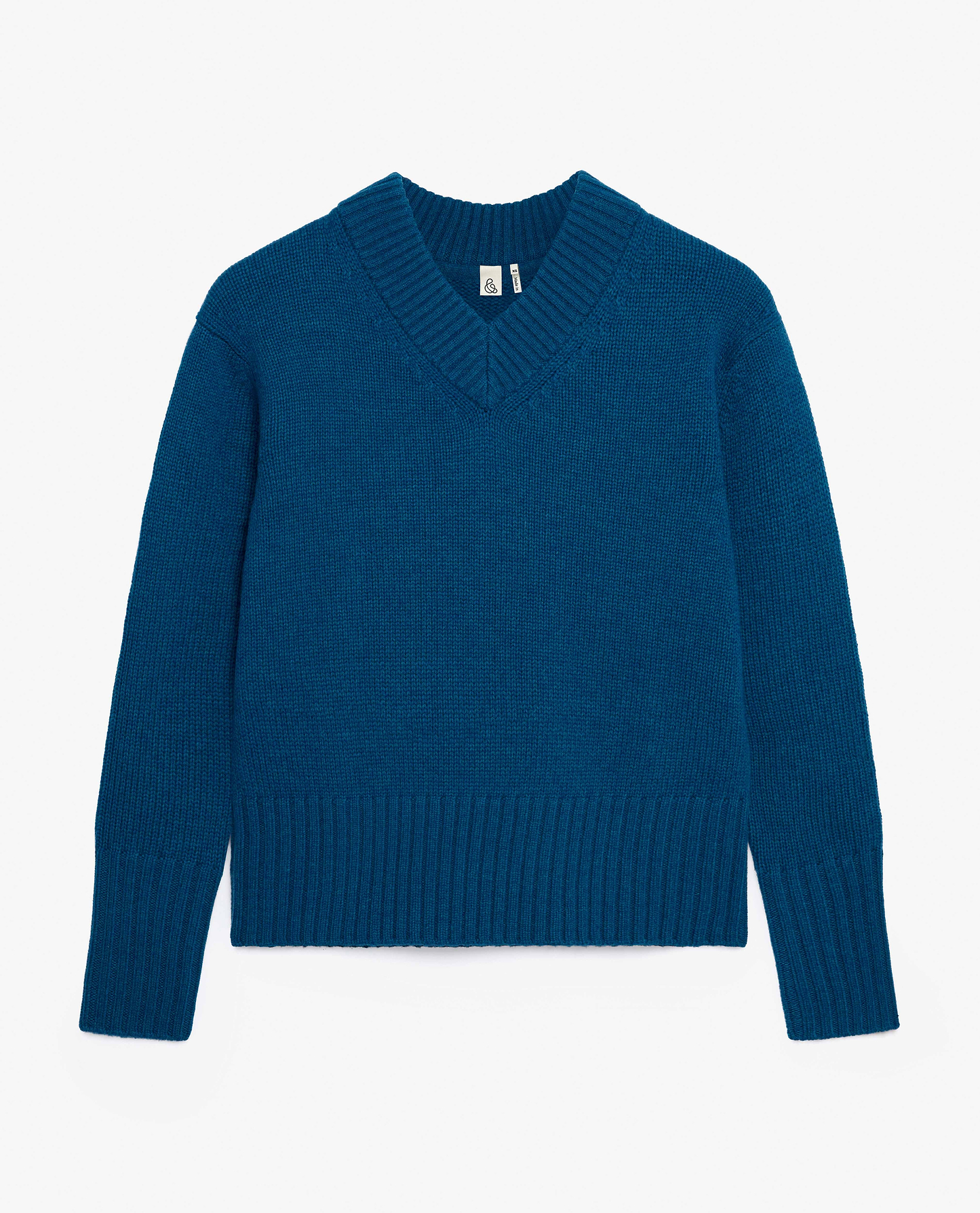 Women's Cashmere Merino V Neck Jumper - Viridian Blue