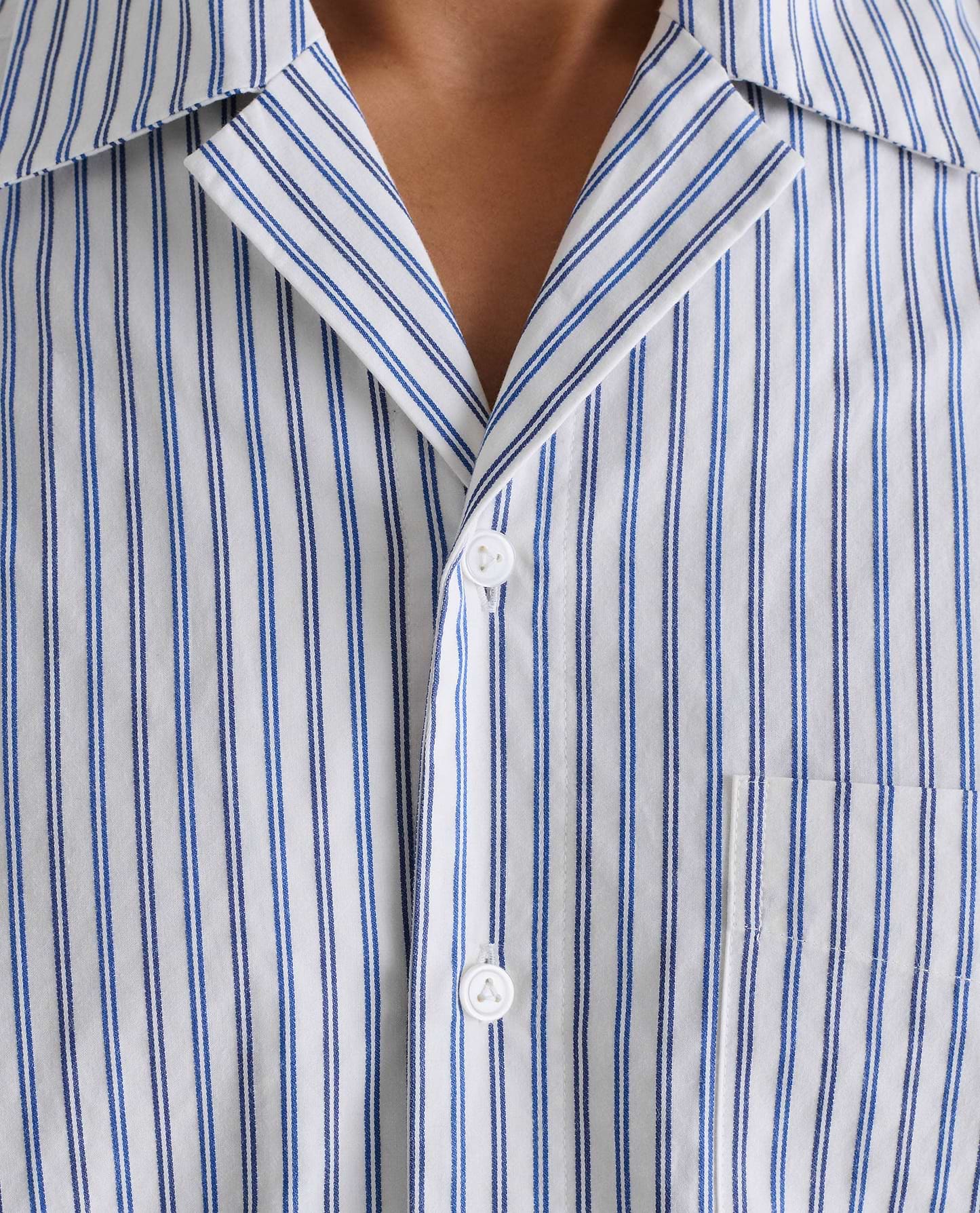 Men's Organic Cotton Camp Collar Stripe Shirt - Stripe