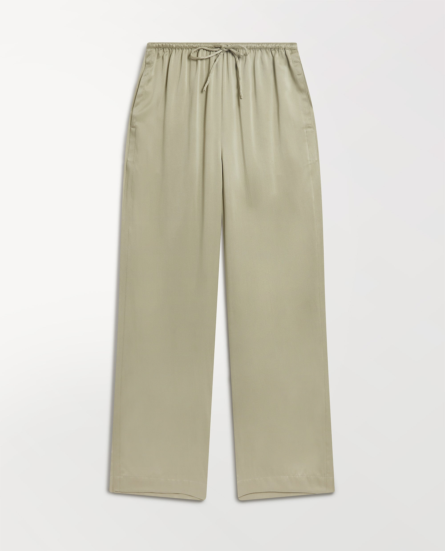 Women's Easy-Sandwashed Silk Wide Leg Trouser - Dried Sage