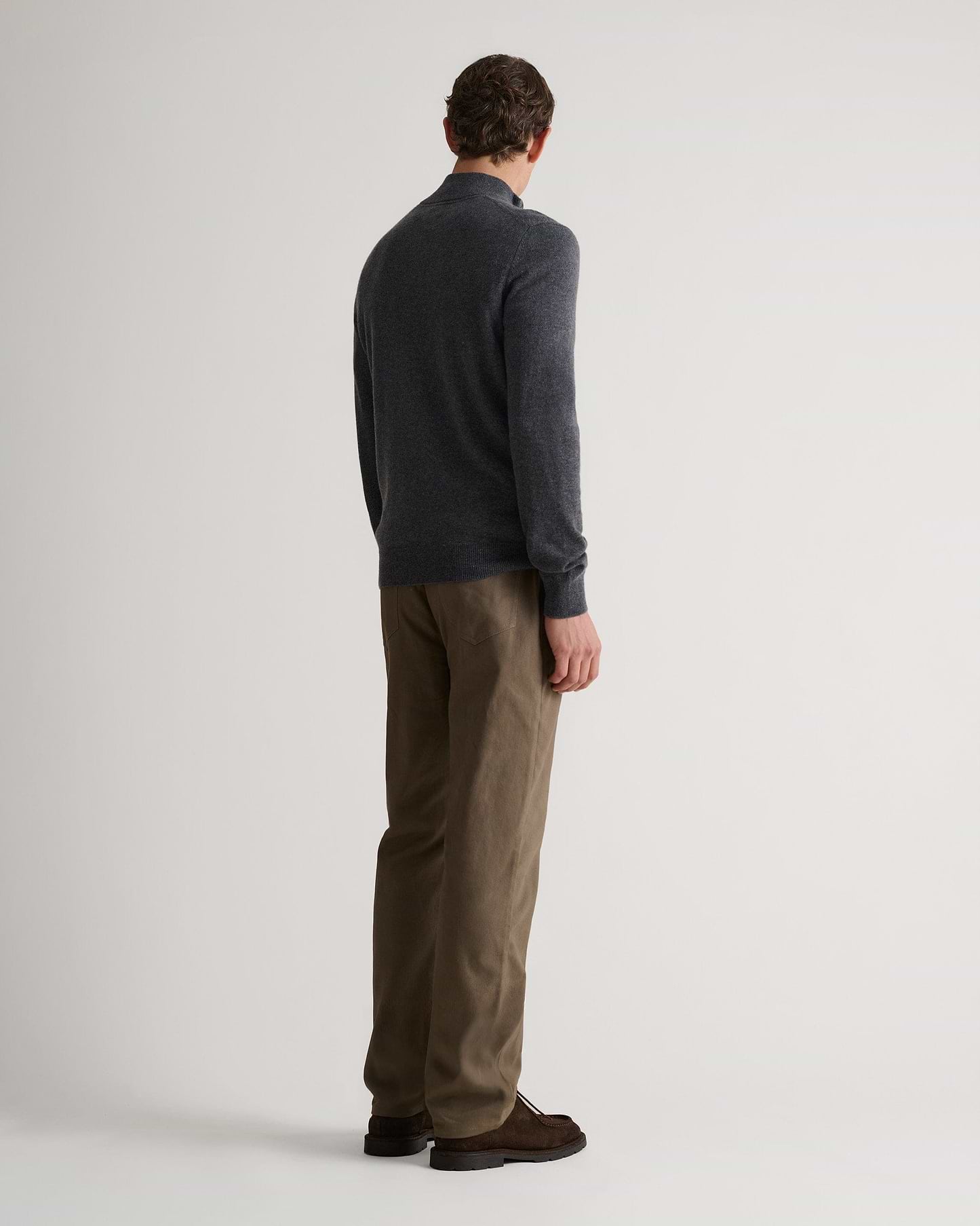 Men's Finest Cashmere 1/4 Zip Jumper - Graphite