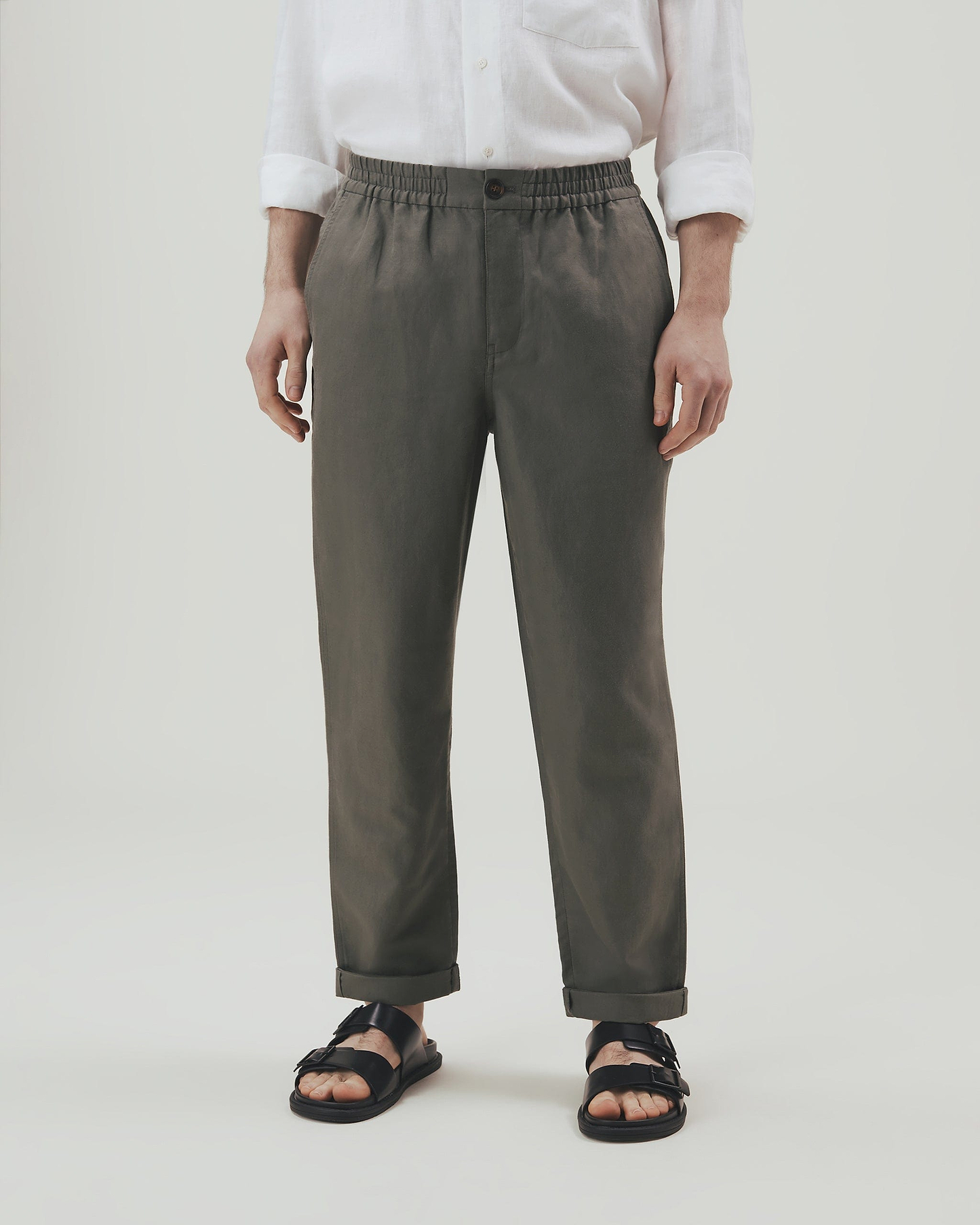 Men's All Rounder French Linen Trouser - Khaki