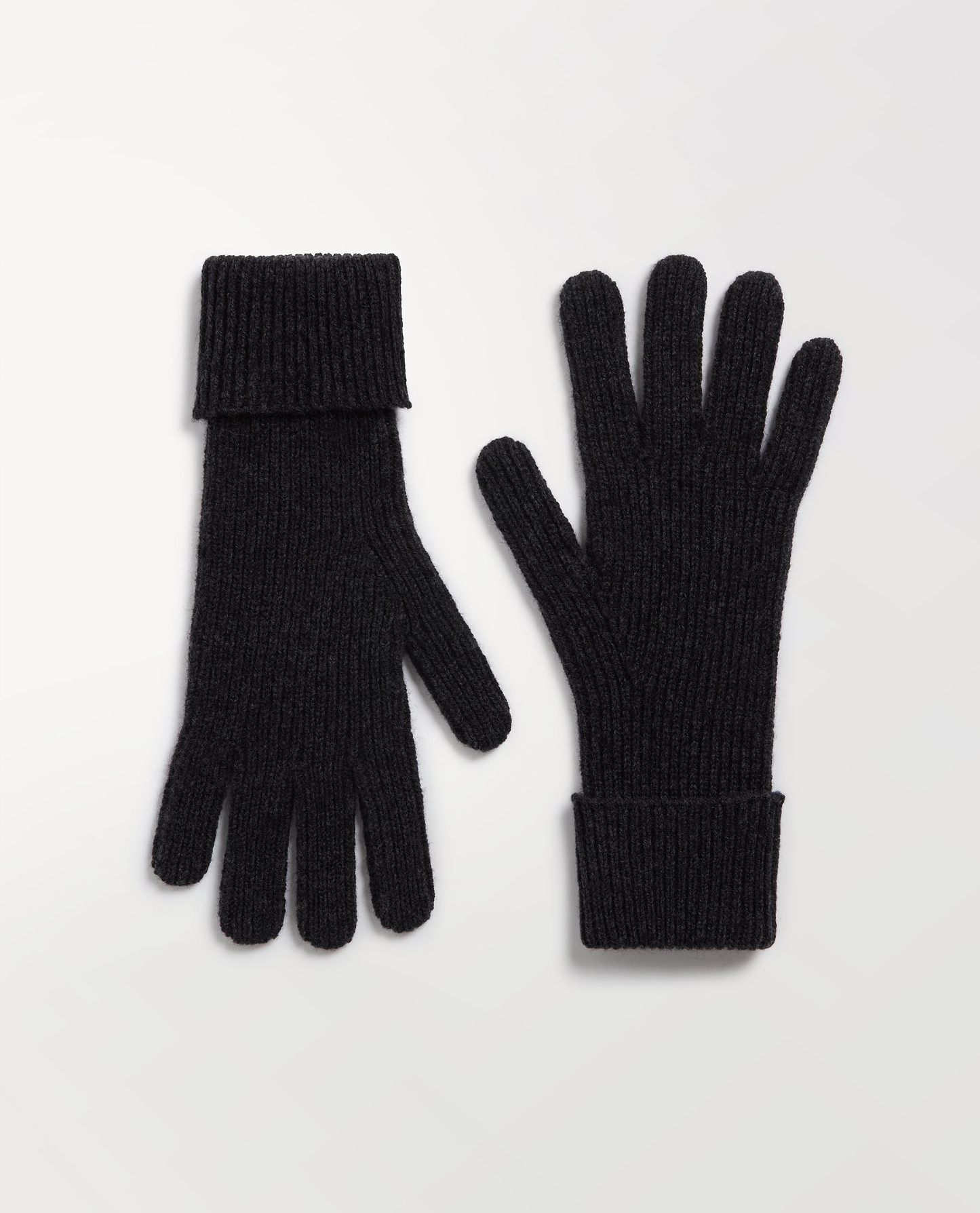 Men's Cashmere Merino Ribbed Gloves - Charcoal