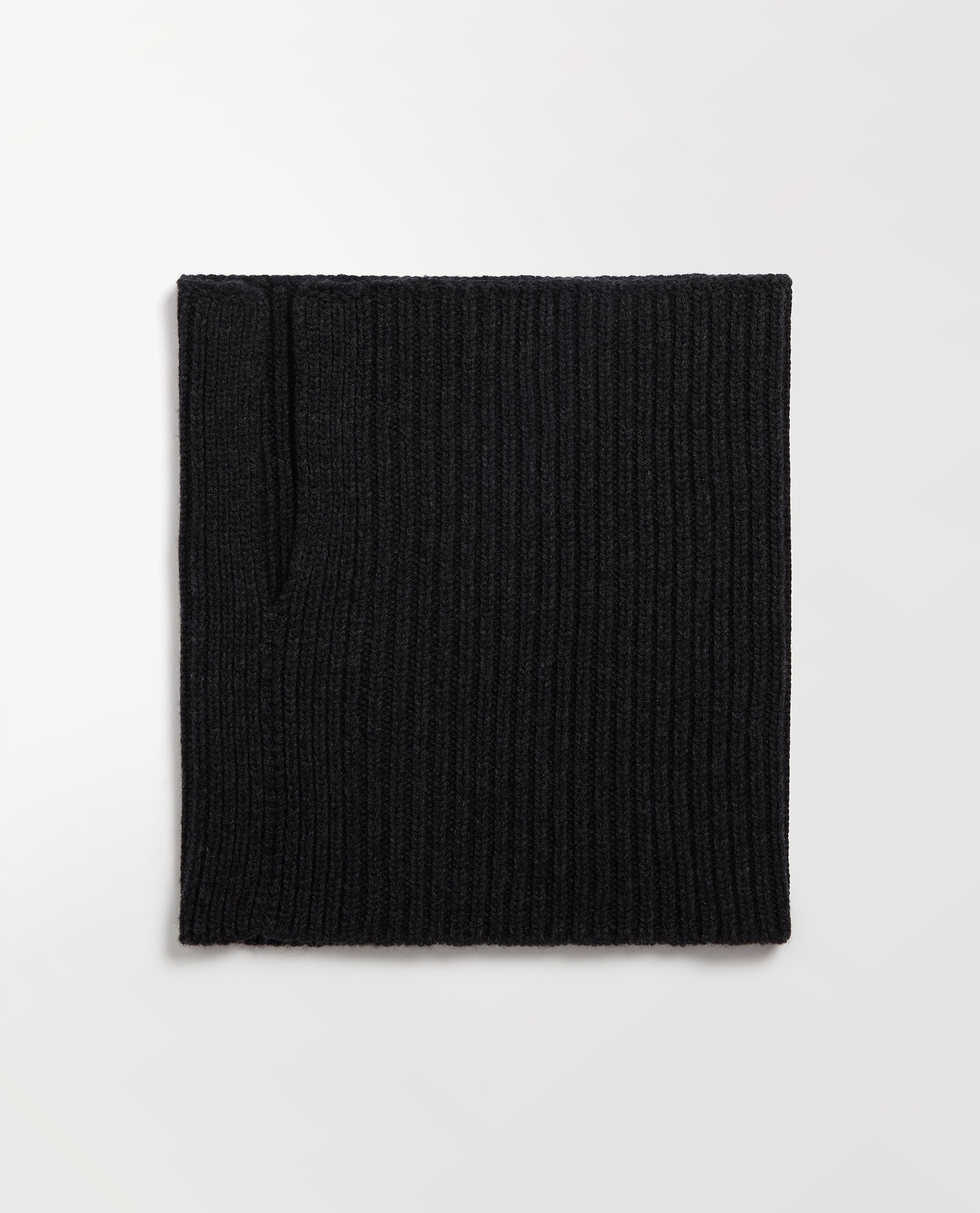 Women's Cashmere Merino Ribbed Collar - Charcoal