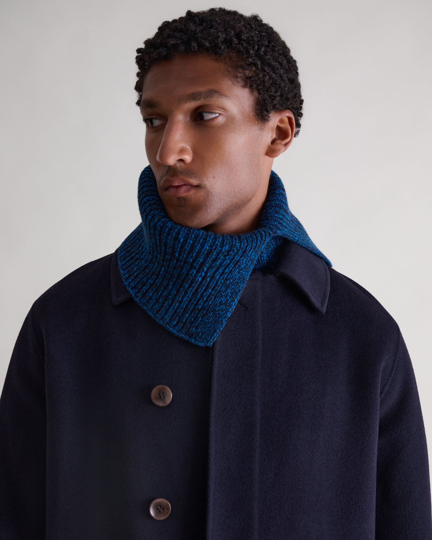 Men's Cashmere Merino Ribbed Collar